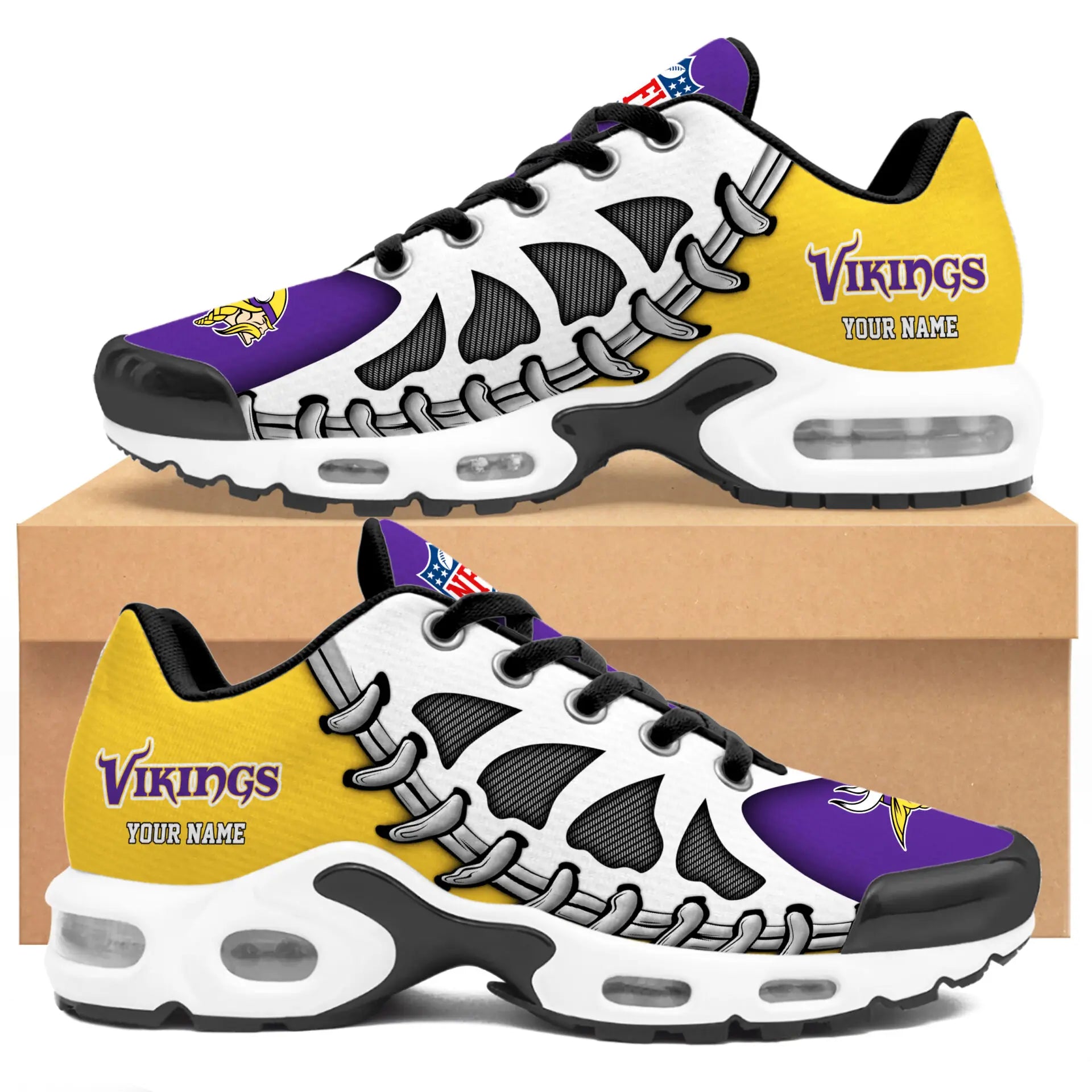 Minnesota Vikings | Premium NFL Custom Air Max Shoes for Fans NY – HuddleStyle.com - Image 3