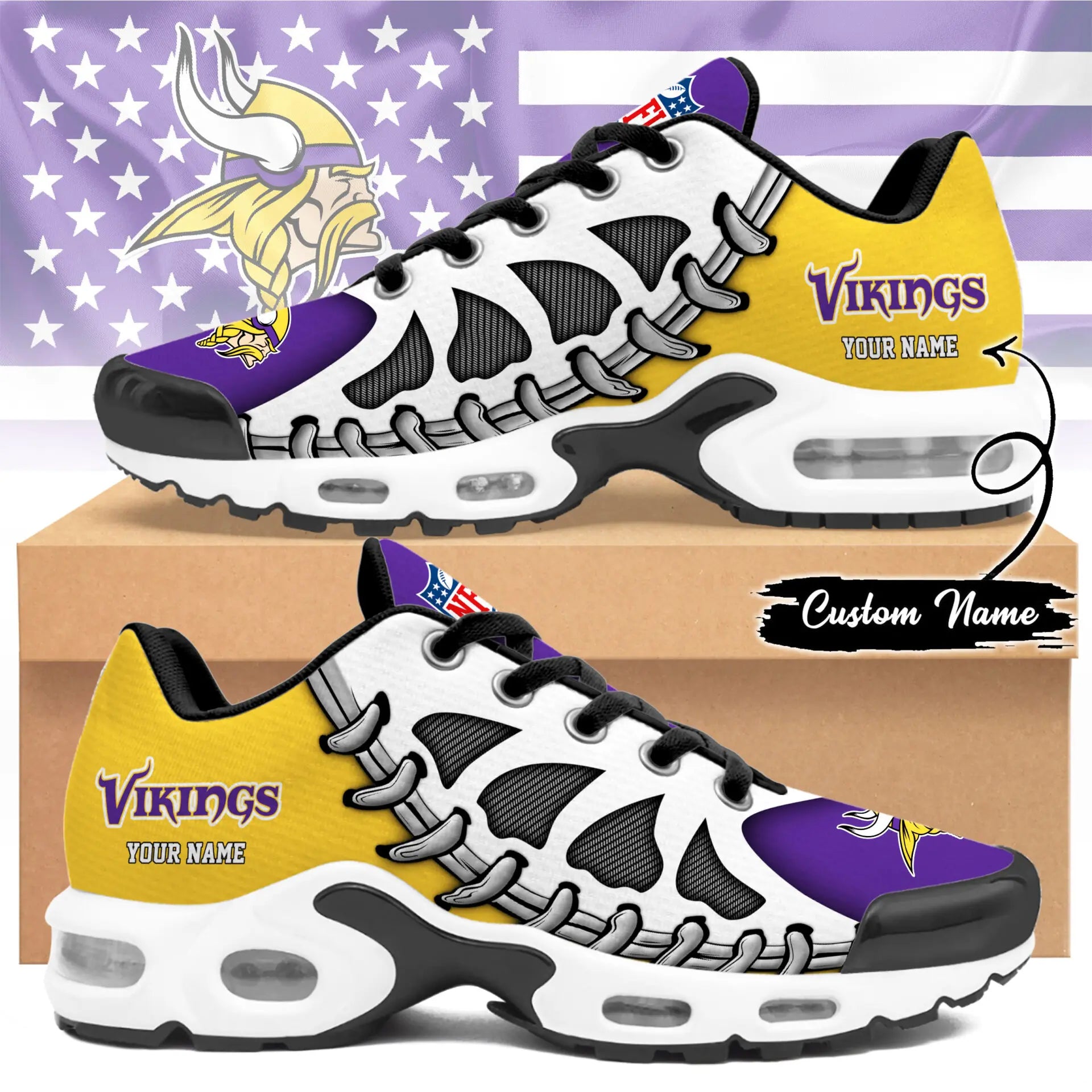Minnesota Vikings | Premium NFL Custom Air Max Shoes for Fans NY – HuddleStyle.com - Main