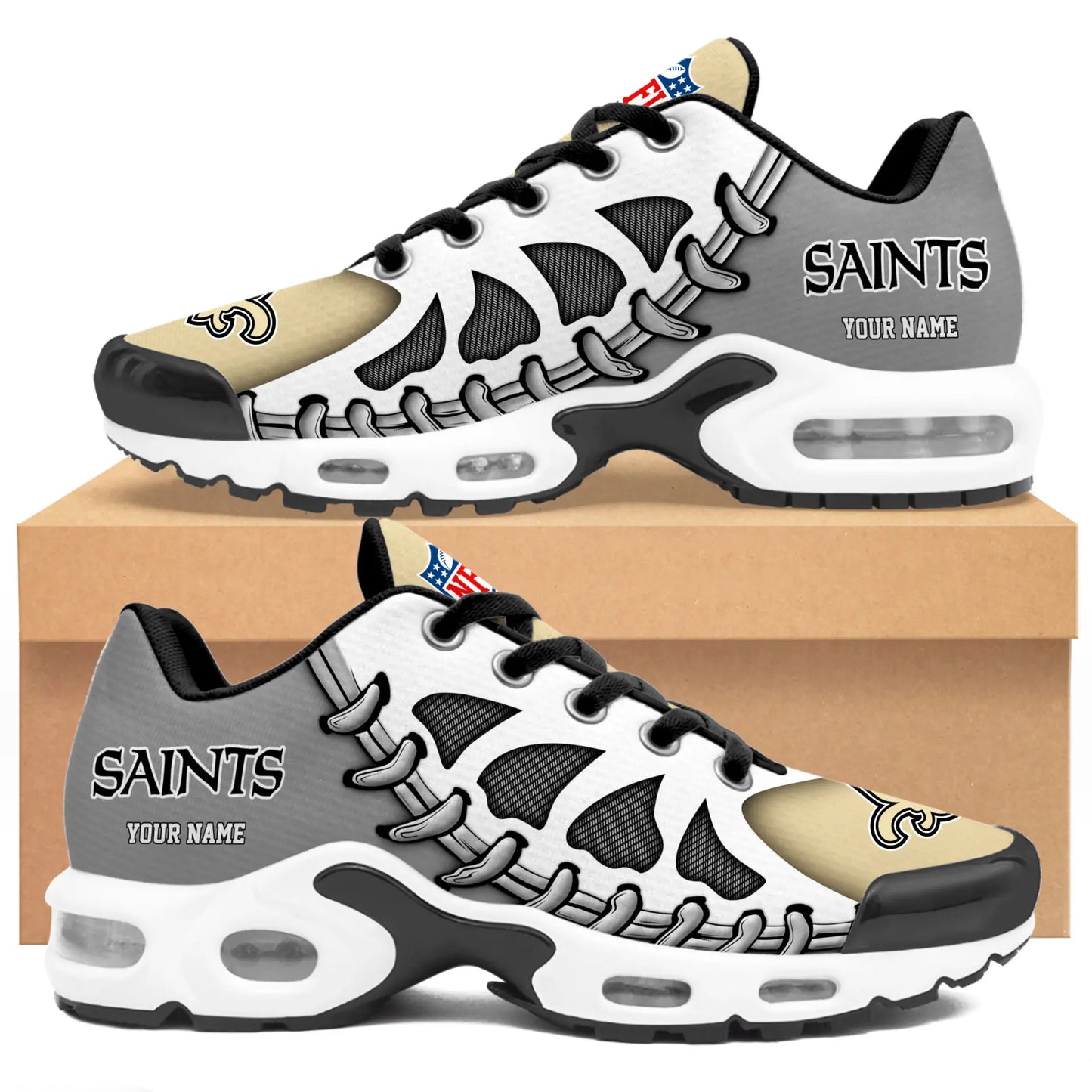 New Orleans Saints | Premium NFL Custom Air Max Shoes for Fans NY – HuddleStyle.com - Image 4