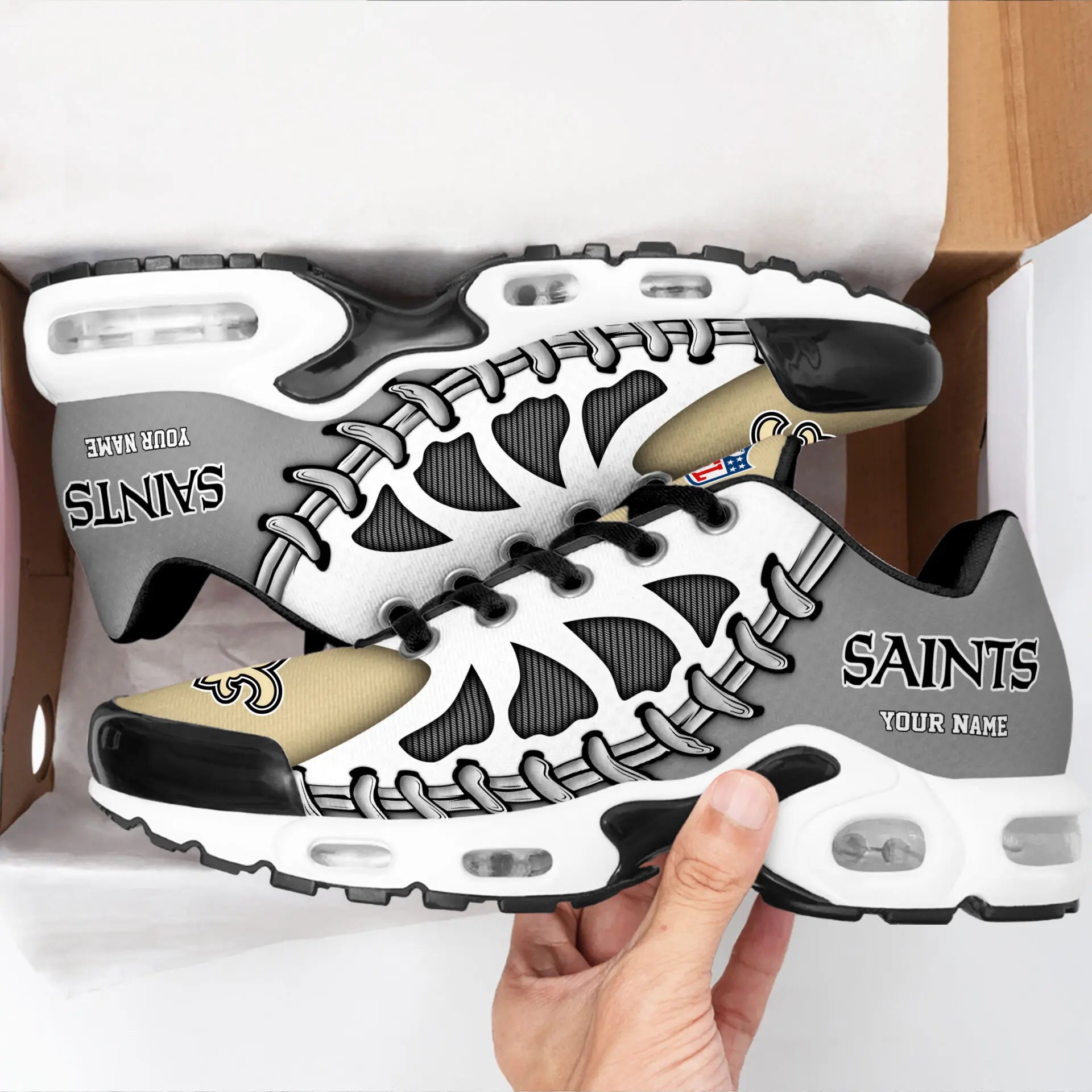New Orleans Saints | Premium NFL Custom Air Max Shoes for Fans NY – HuddleStyle.com - Image 2