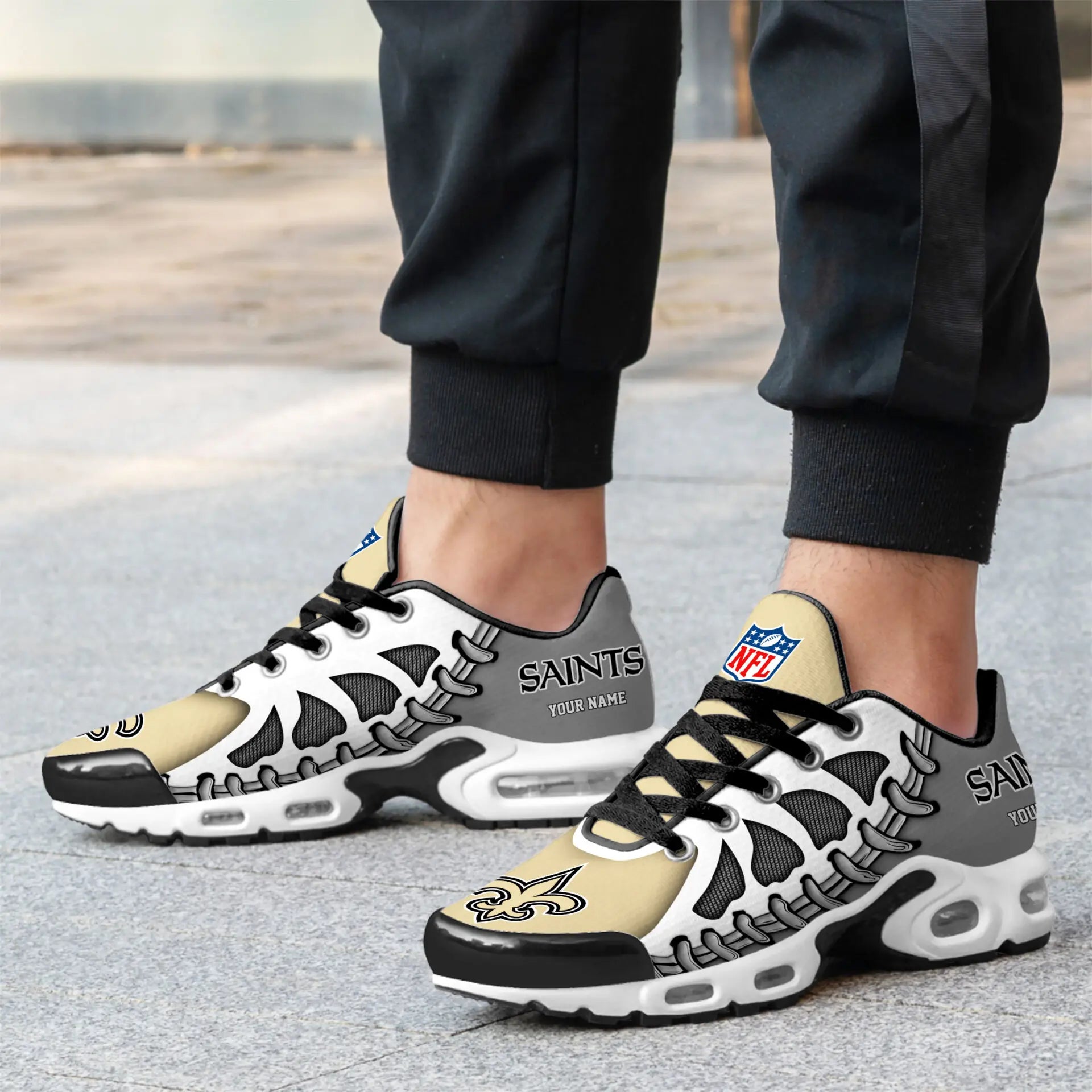 New Orleans Saints | Premium NFL Custom Air Max Shoes for Fans NY – HuddleStyle.com - Image 3