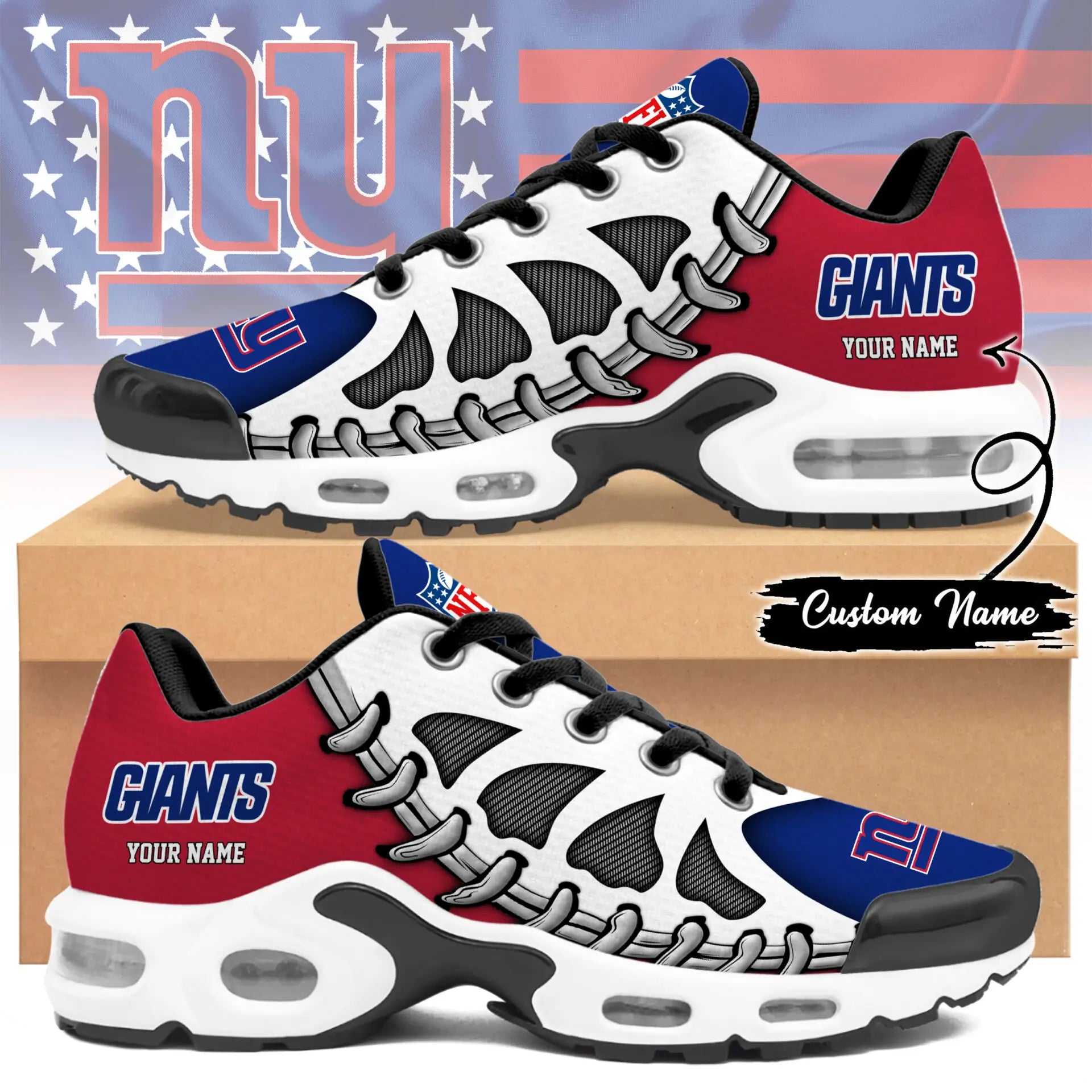New York Giants | Premium NFL Custom Air Max Shoes for Fans NY – HuddleStyle.com - Main