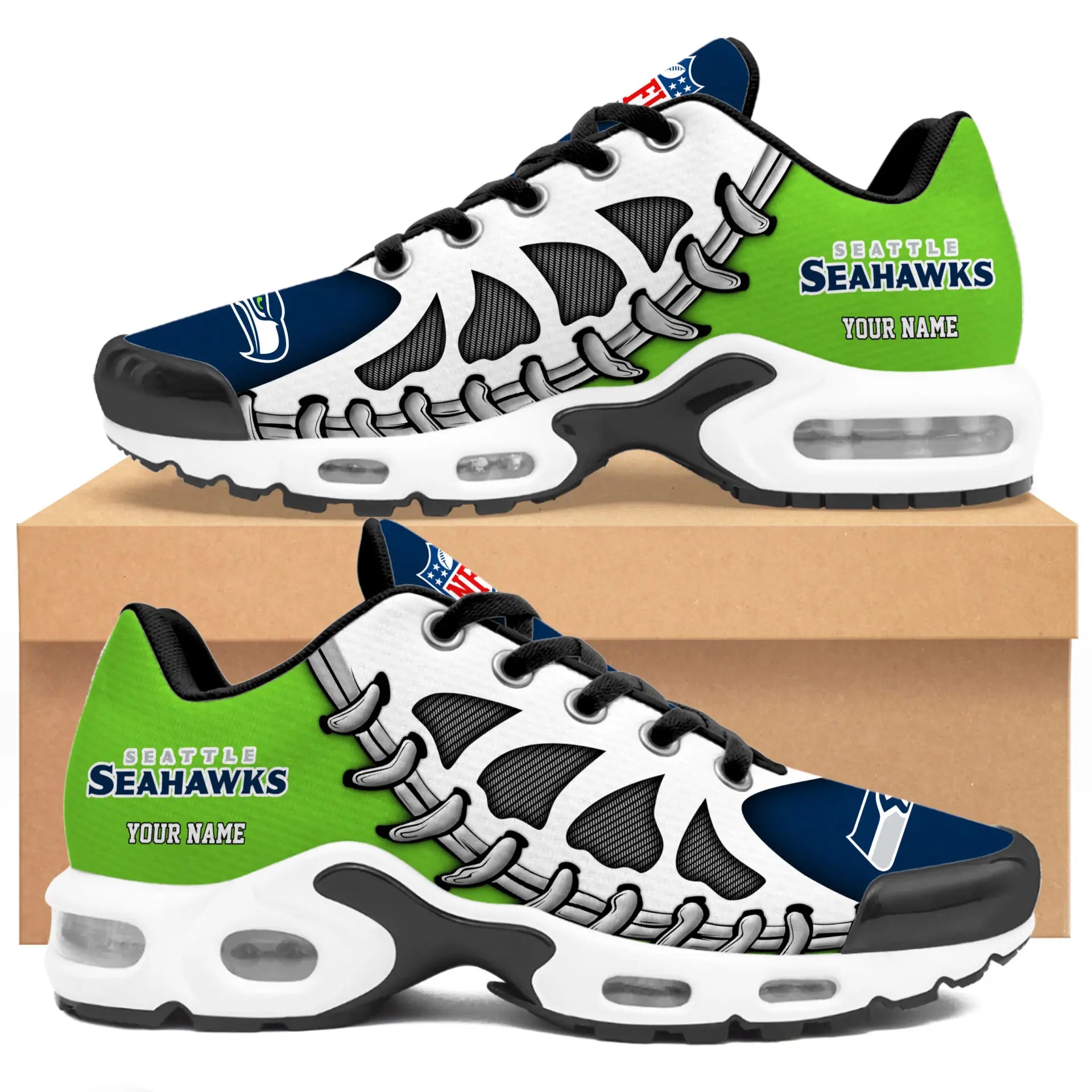 Seattle Seahawks | Premium NFL Custom Air Max Shoes for Fans NY – HuddleStyle.com - Image 4