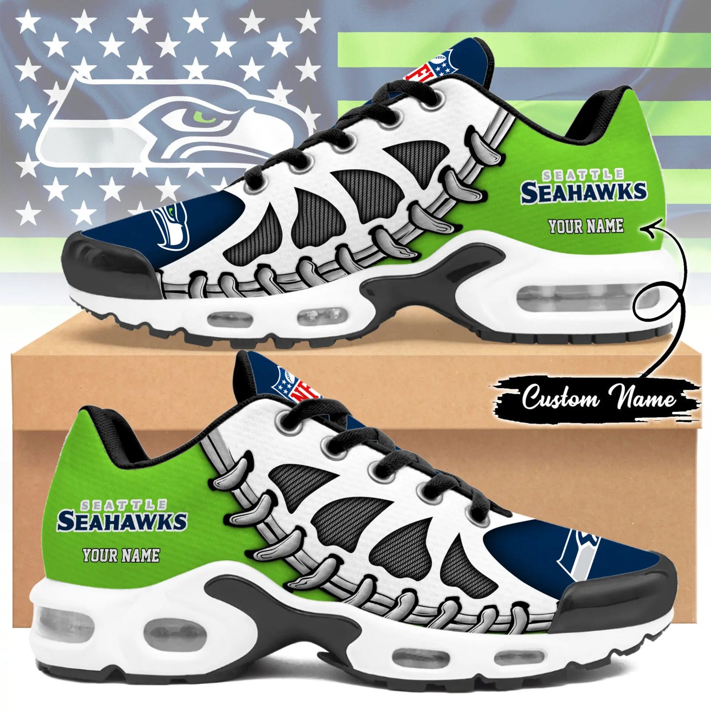 Seattle Seahawks | Premium NFL Custom Air Max Shoes for Fans NY – HuddleStyle.com - Main