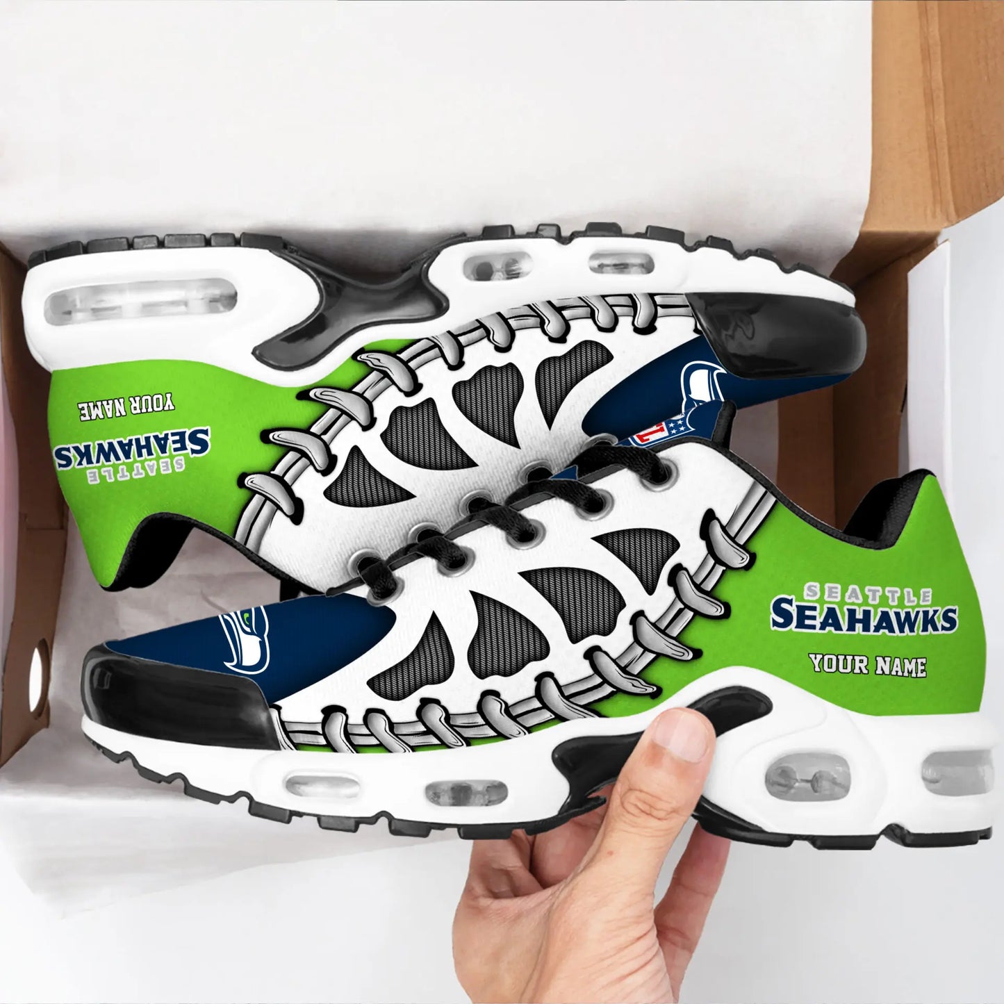 Seattle Seahawks | Premium NFL Custom Air Max Shoes for Fans NY – HuddleStyle.com - Image 2