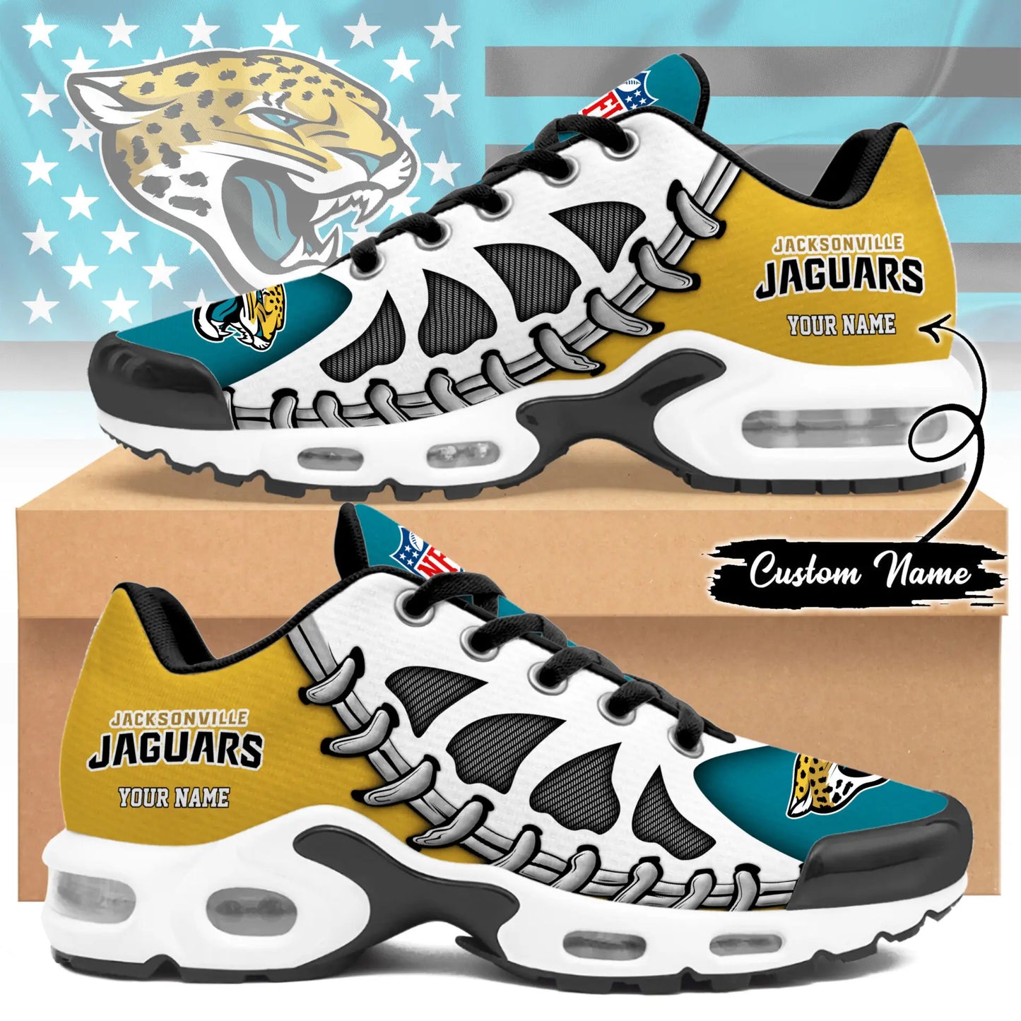 Jacksonville Jaguars | Premium NFL Custom Air Max Shoes for Fans NY – HuddleStyle.com - Main