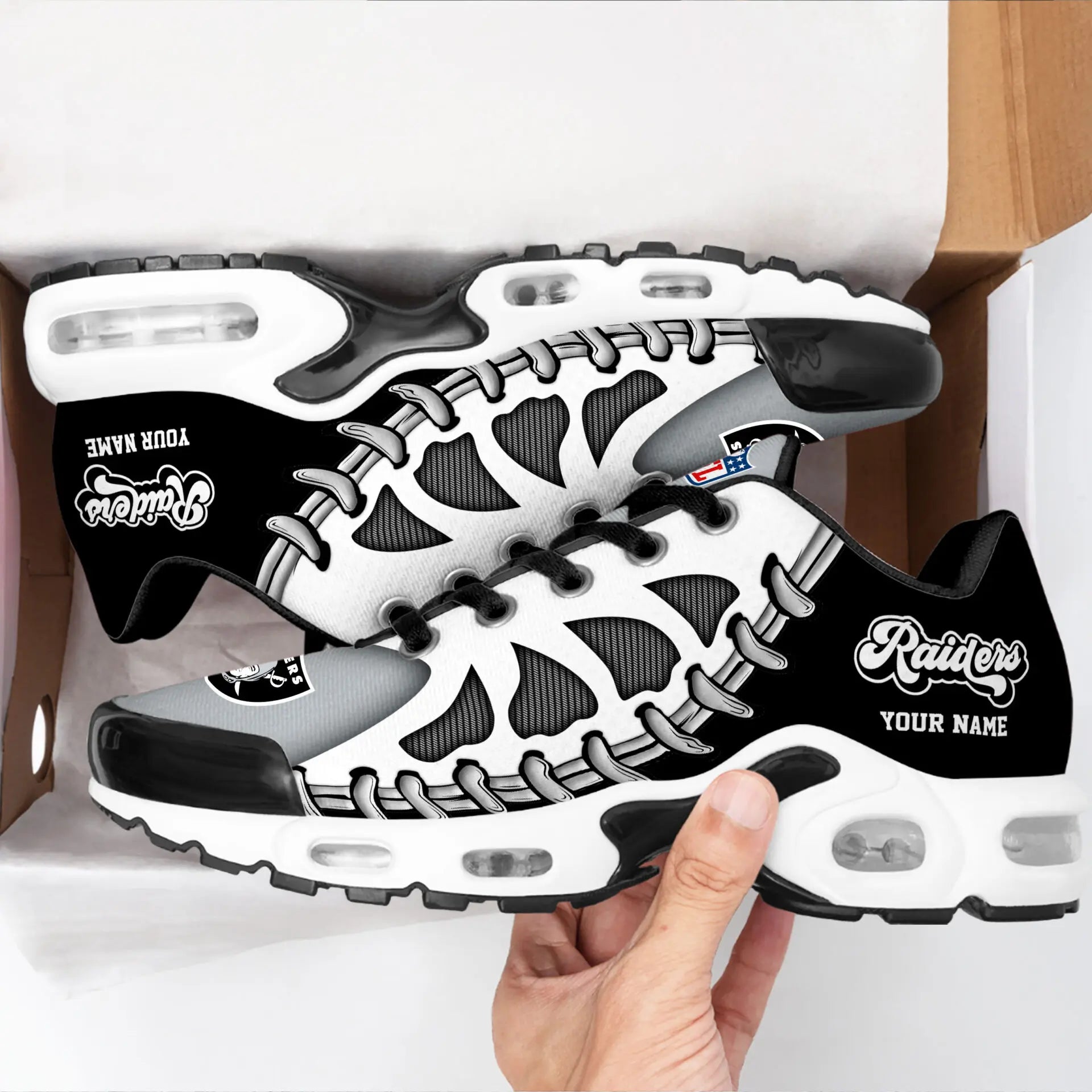 Las Vegas Raiders | Premium NFL Custom Air Max Shoes for Fans NY – HuddleStyle.com - Image 2