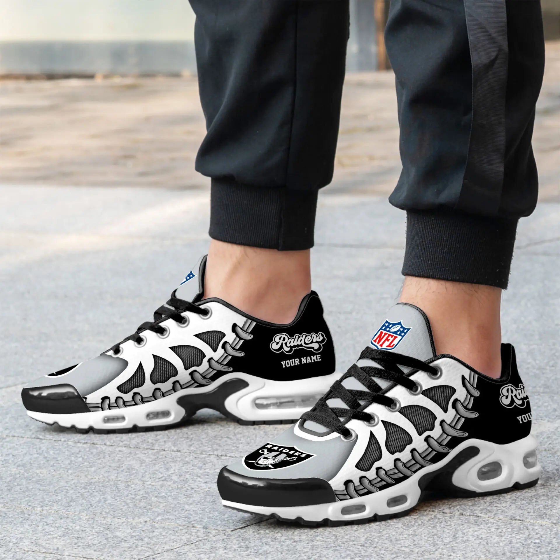 Las Vegas Raiders | Premium NFL Custom Air Max Shoes for Fans NY – HuddleStyle.com - Image 3