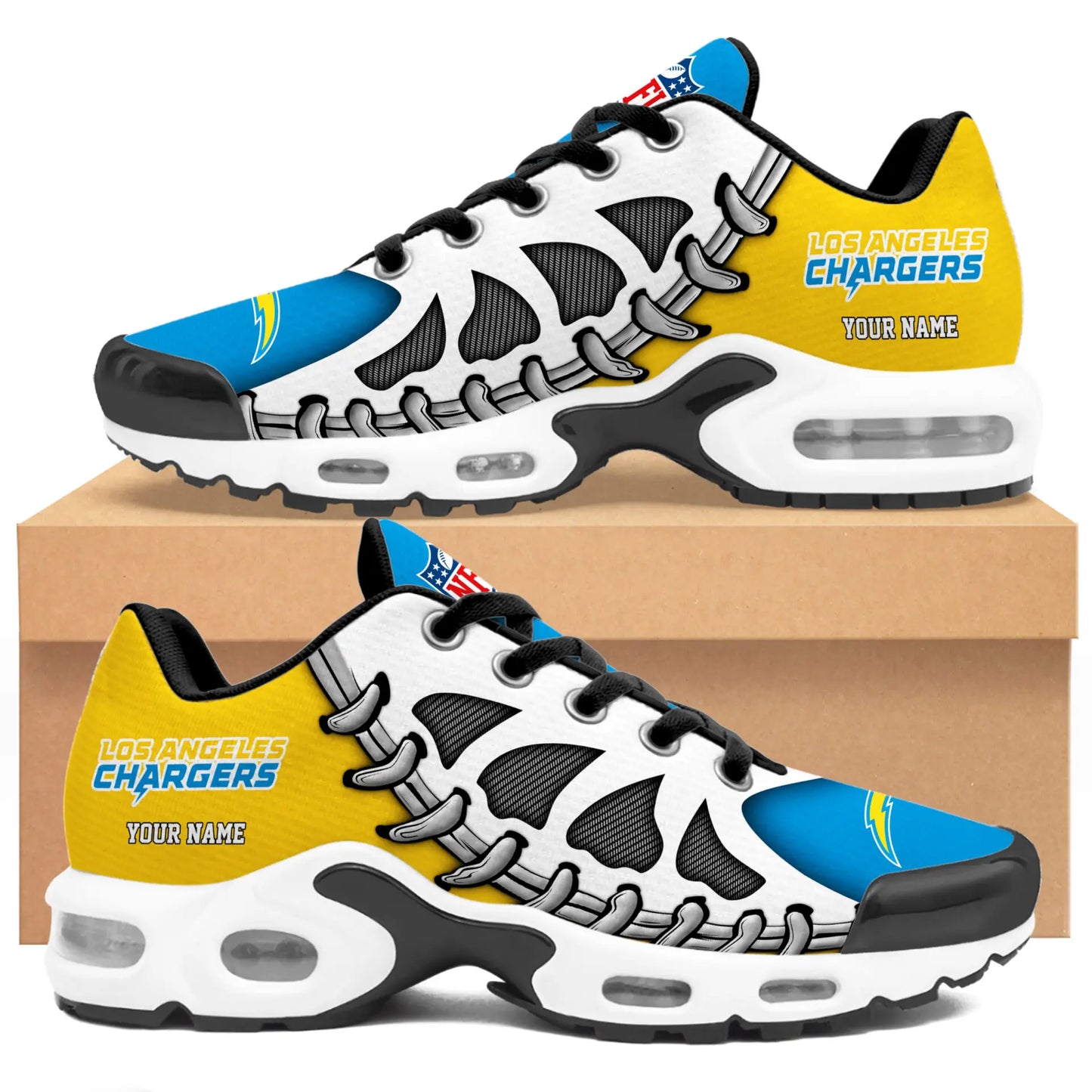Los Angeles Chargers | Premium NFL Custom Air Max Shoes for Fans NY – HuddleStyle.com - Image 4