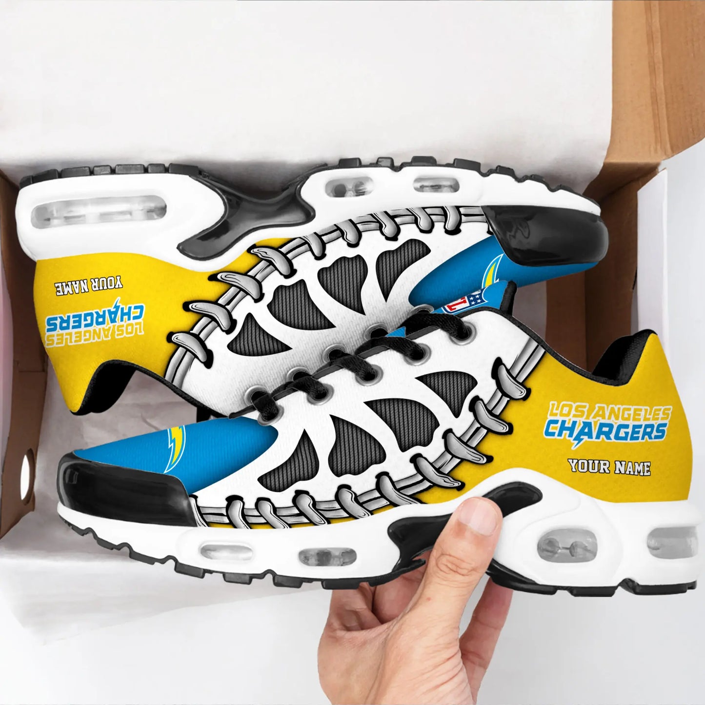 Los Angeles Chargers | Premium NFL Custom Air Max Shoes for Fans NY – HuddleStyle.com - Image 2
