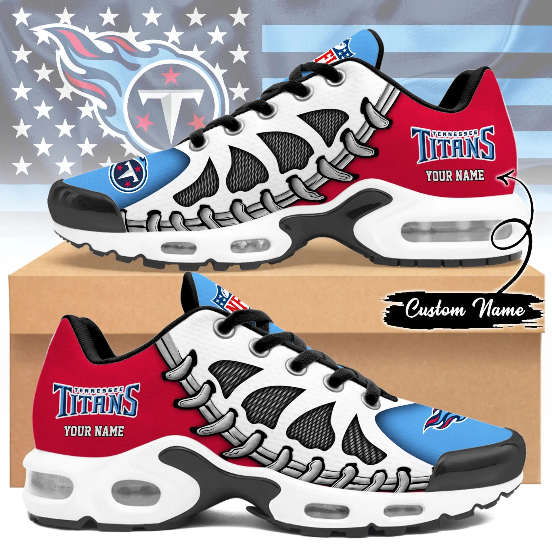 Tennessee Titans | Premium NFL Custom Air Max Shoes for Fans NY – HuddleStyle.com - Main
