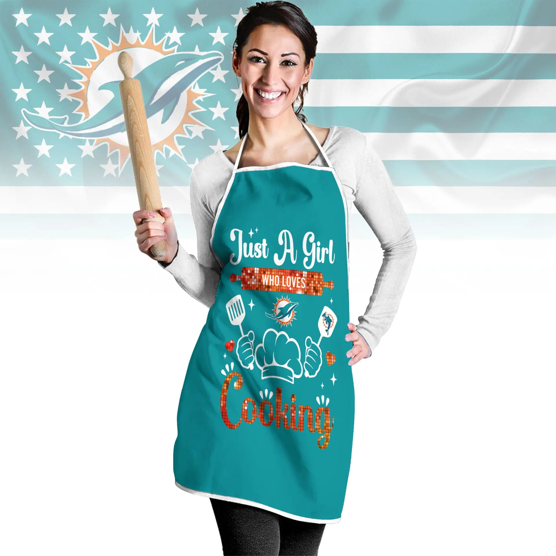 Miami Dolphins | Premium NFL Cooking Queen Apron NY – HuddleStyle.com - Main