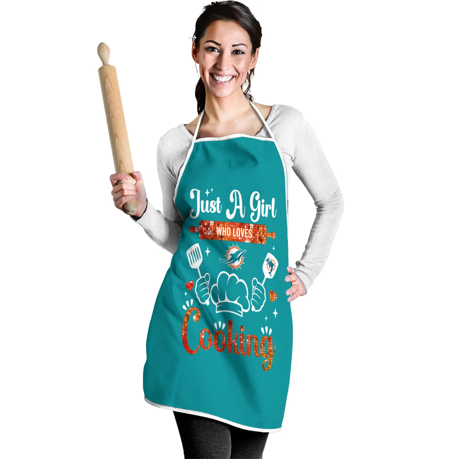 Miami Dolphins | Premium NFL Cooking Queen Apron NY – HuddleStyle.com - Image 2