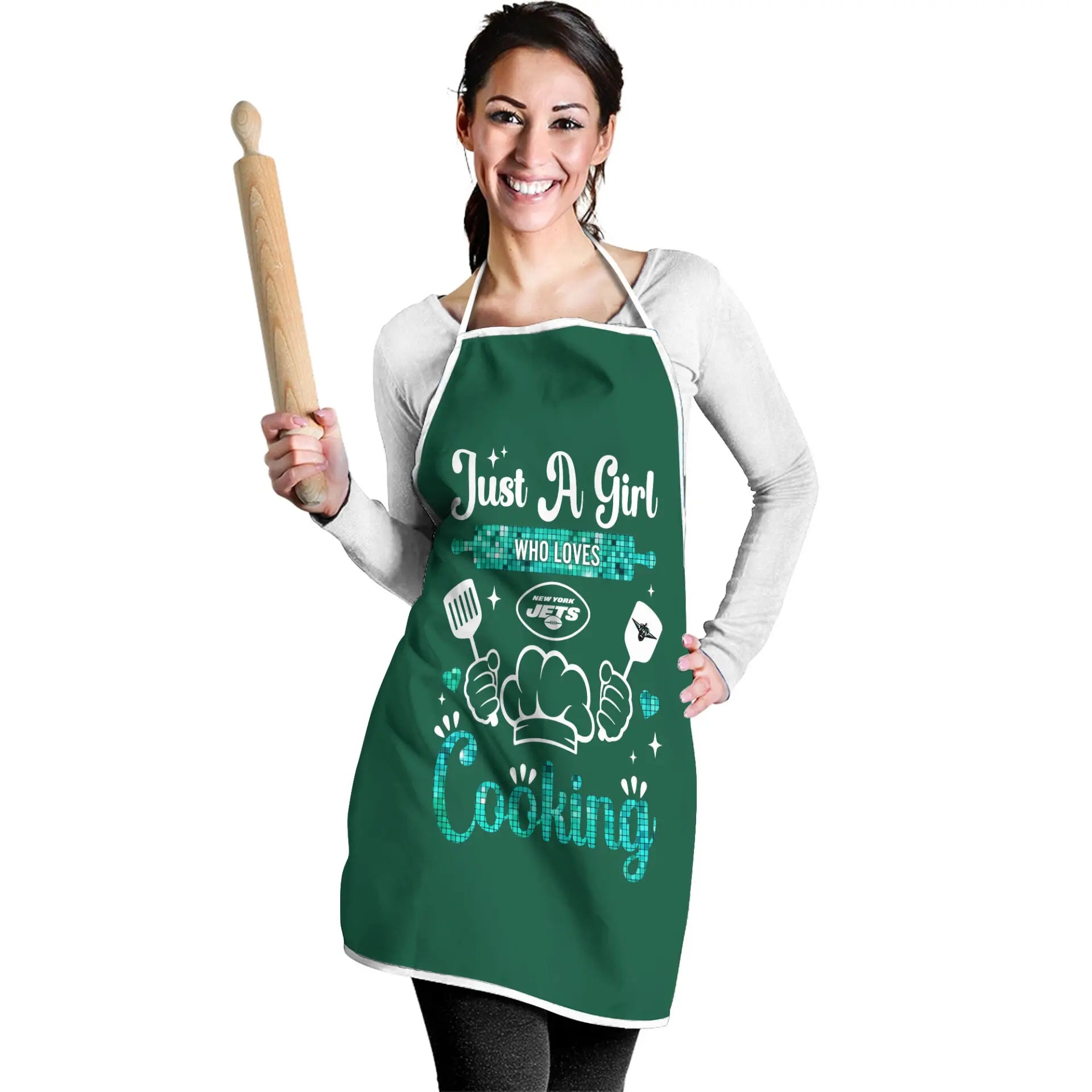 New York Jets | Premium NFL Cooking Queen Apron NY – HuddleStyle.com - Image 2