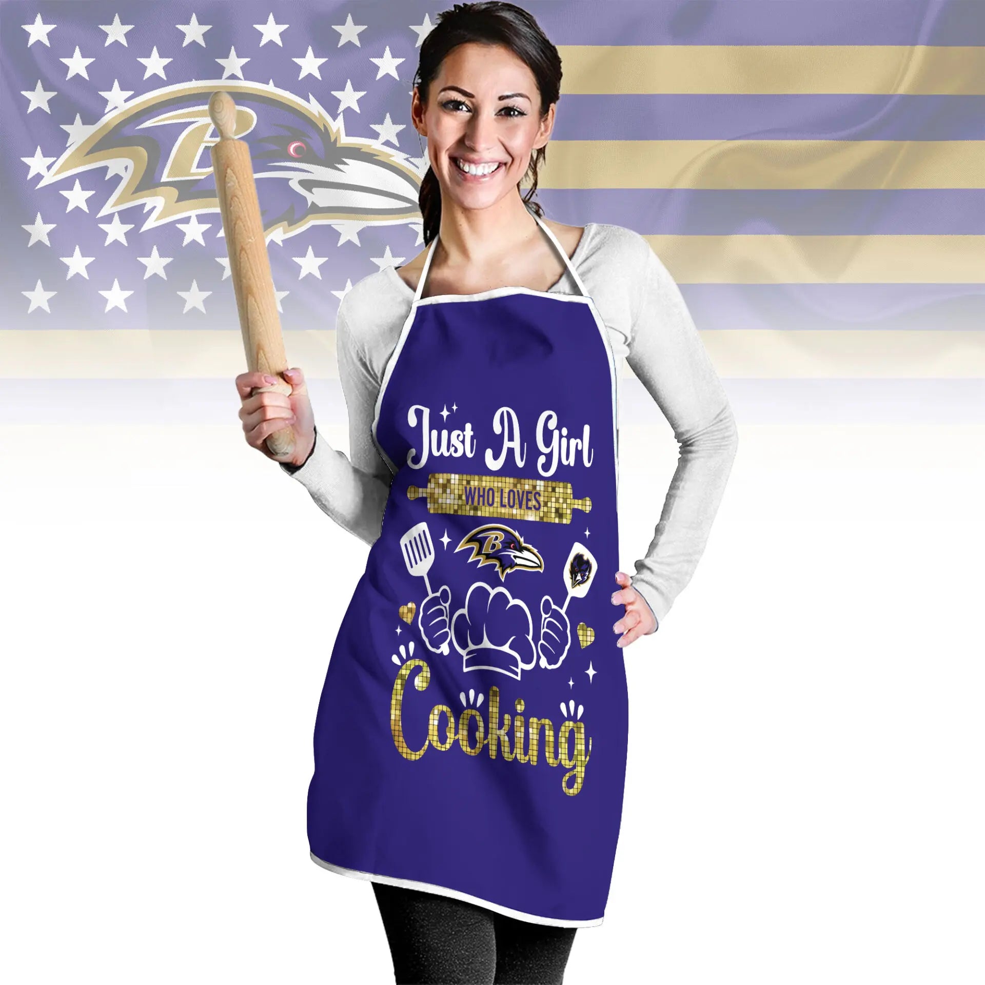 Baltimore Ravens | Premium NFL Cooking Queen Apron NY – HuddleStyle.com - Main
