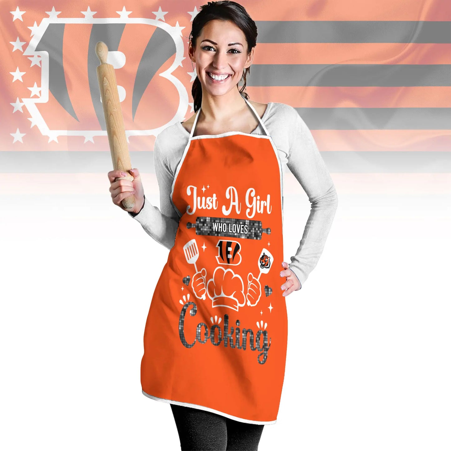Cincinnati Bengals | Premium NFL Cooking Queen Apron NY – HuddleStyle.com - Main