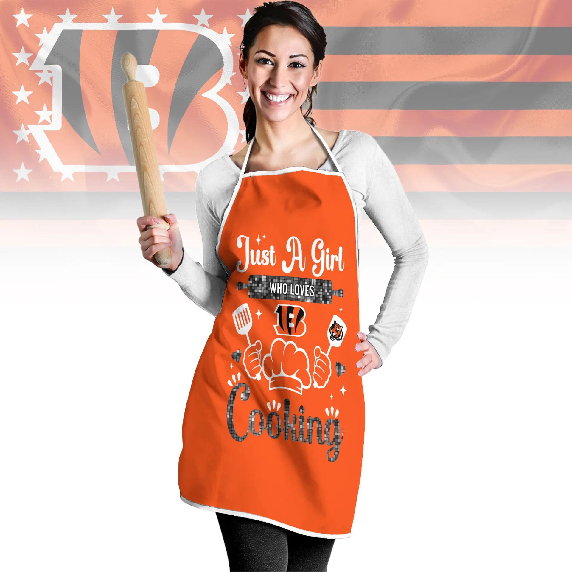 Cincinnati Bengals | Premium NFL Cooking Queen Apron NY – HuddleStyle.com - Main