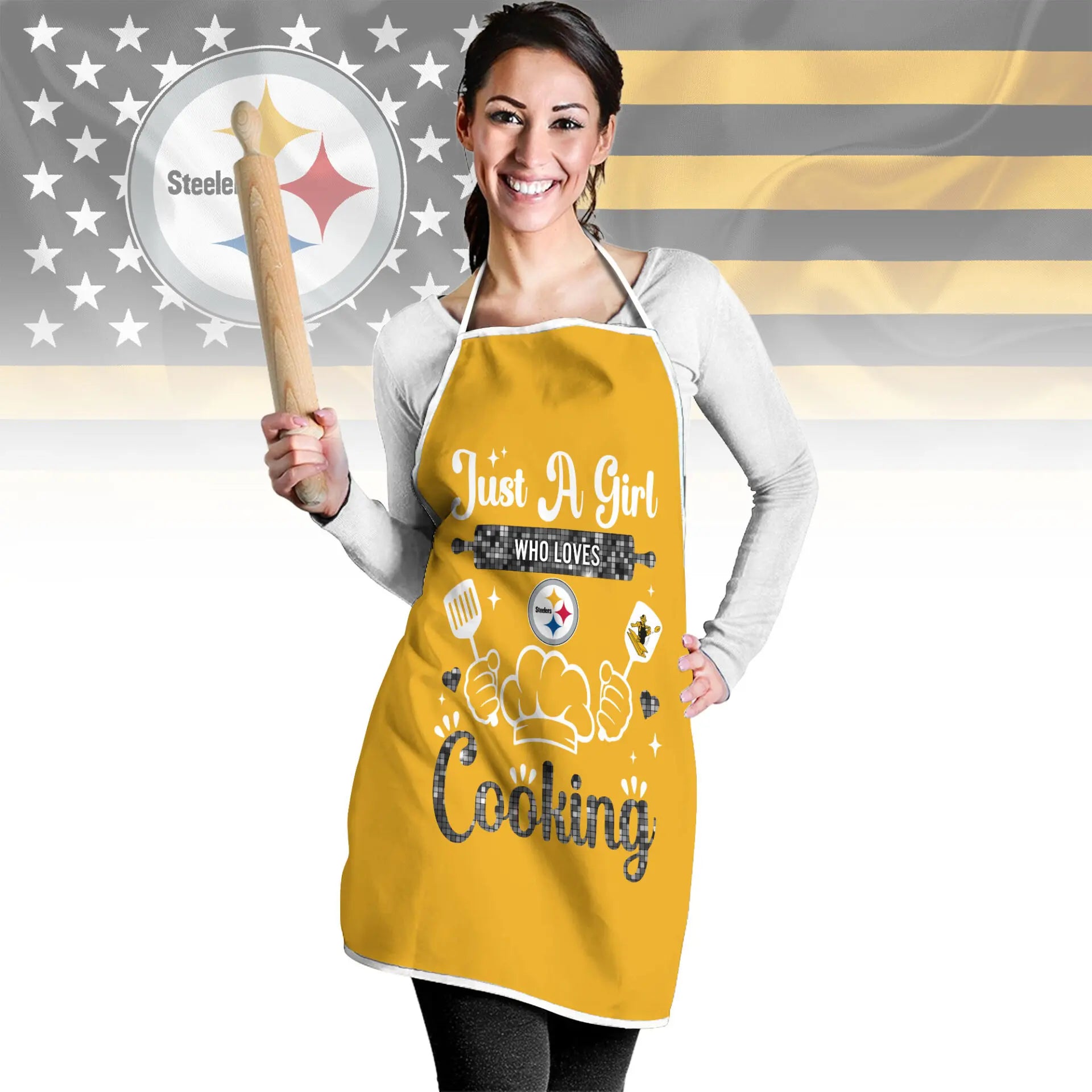 Pittsburgh Steelers | Premium NFL Cooking Queen Apron NY – HuddleStyle.com - Main