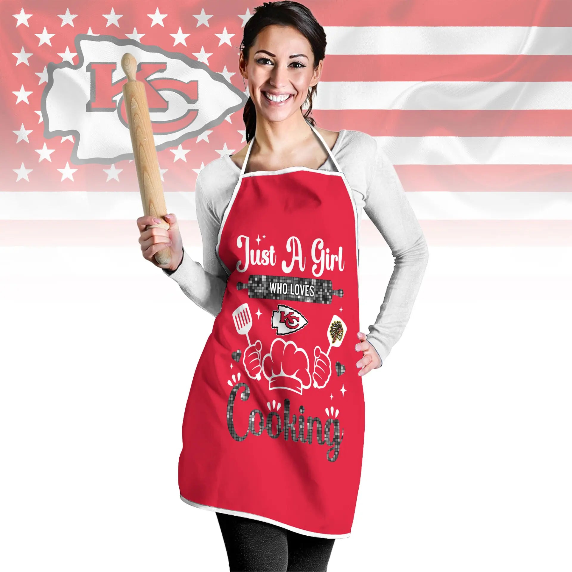 Kansas City Chiefs | Premium NFL Cooking Queen Apron NY – HuddleStyle.com - Main