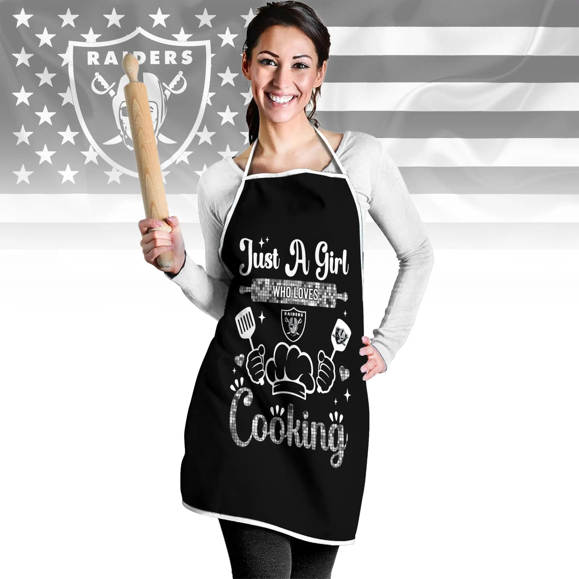 Las Vegas Raiders | Premium NFL Cooking Queen Apron NY – HuddleStyle.com - Main