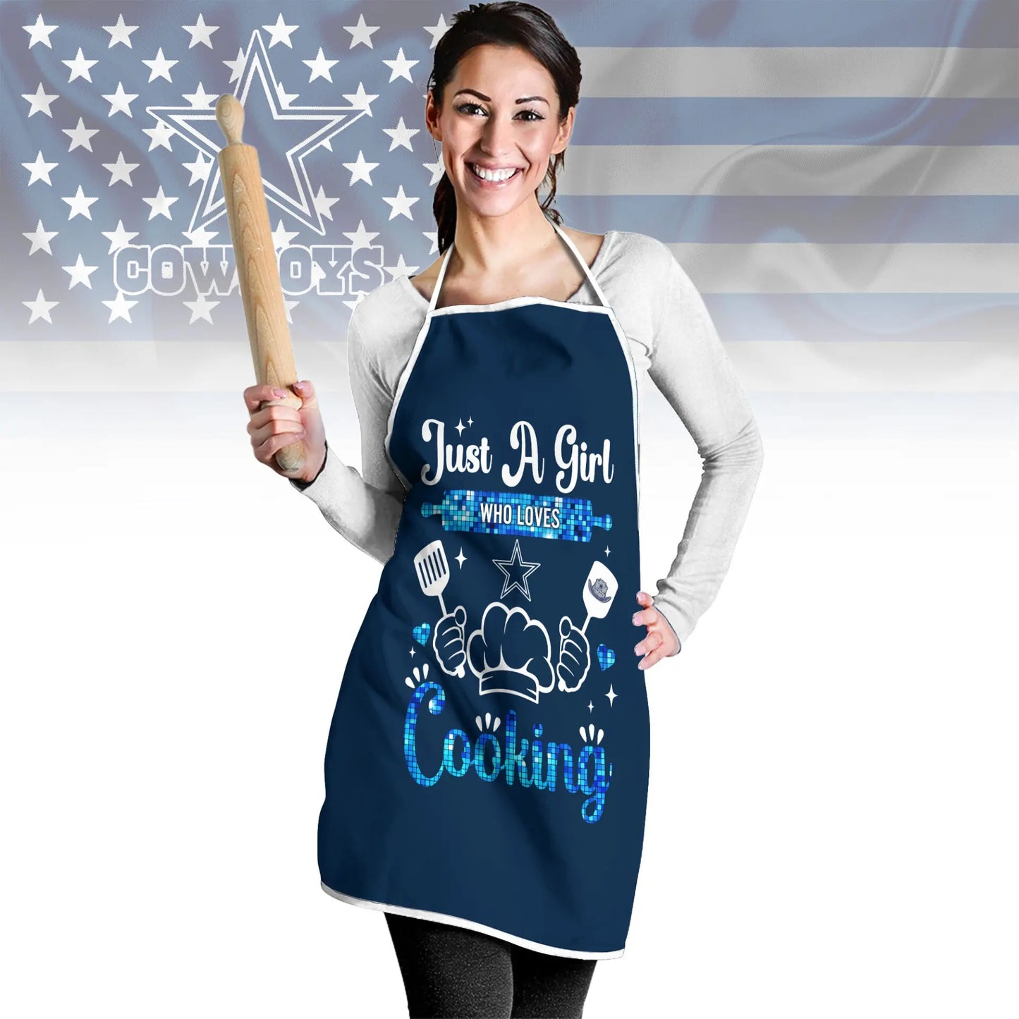 Dallas Cowboys | Premium NFL Cooking Queen Apron NY – HuddleStyle.com - Main