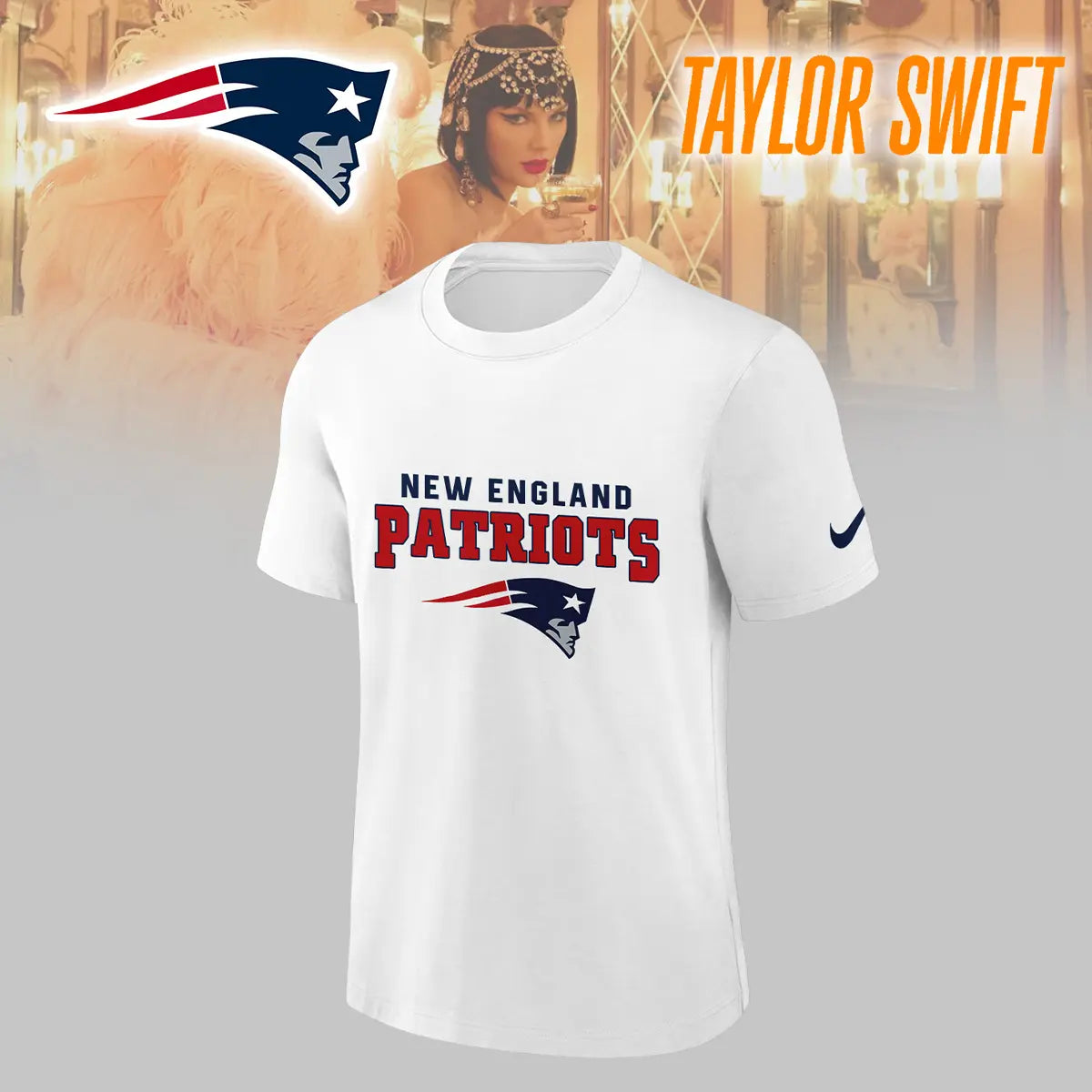 New England Patriots | Premium NFL x Taylor Swift 3D Shirt HI – HuddleStyle.com - Image 5