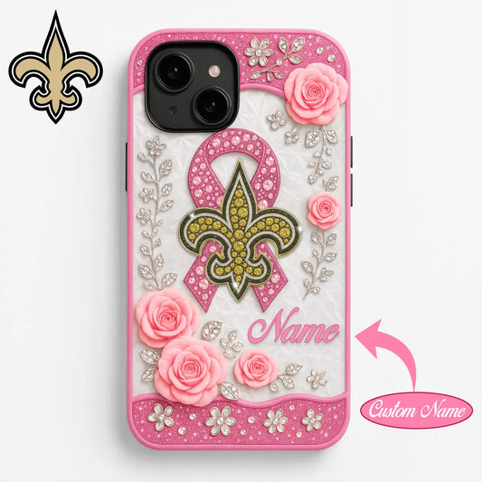 New Orleans Saints | Premium NFL Breast Cancer Phonecase HI – HuddleStyle.com - Main