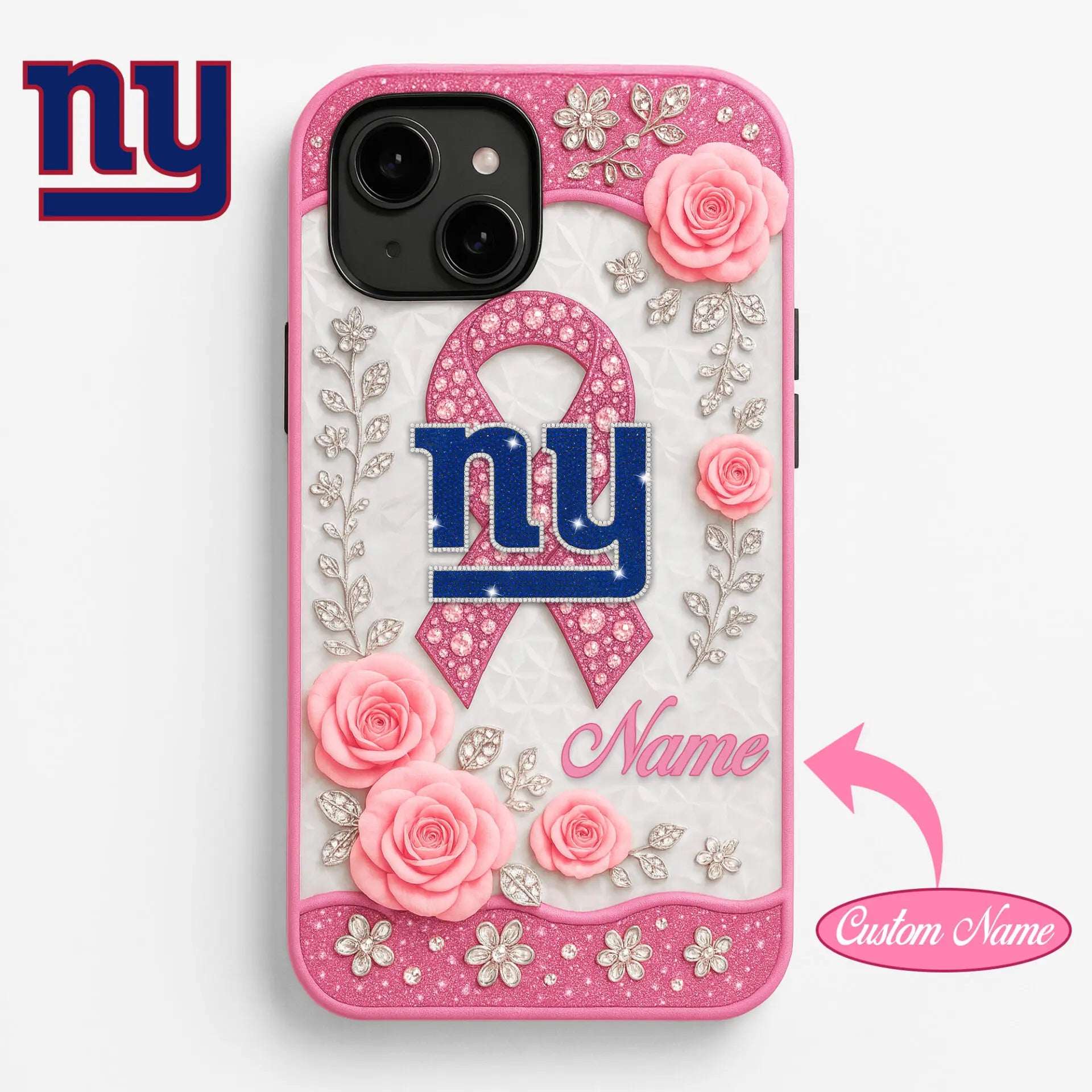 New York Giants | Premium NFL Breast Cancer Phonecase HI – HuddleStyle.com - Main