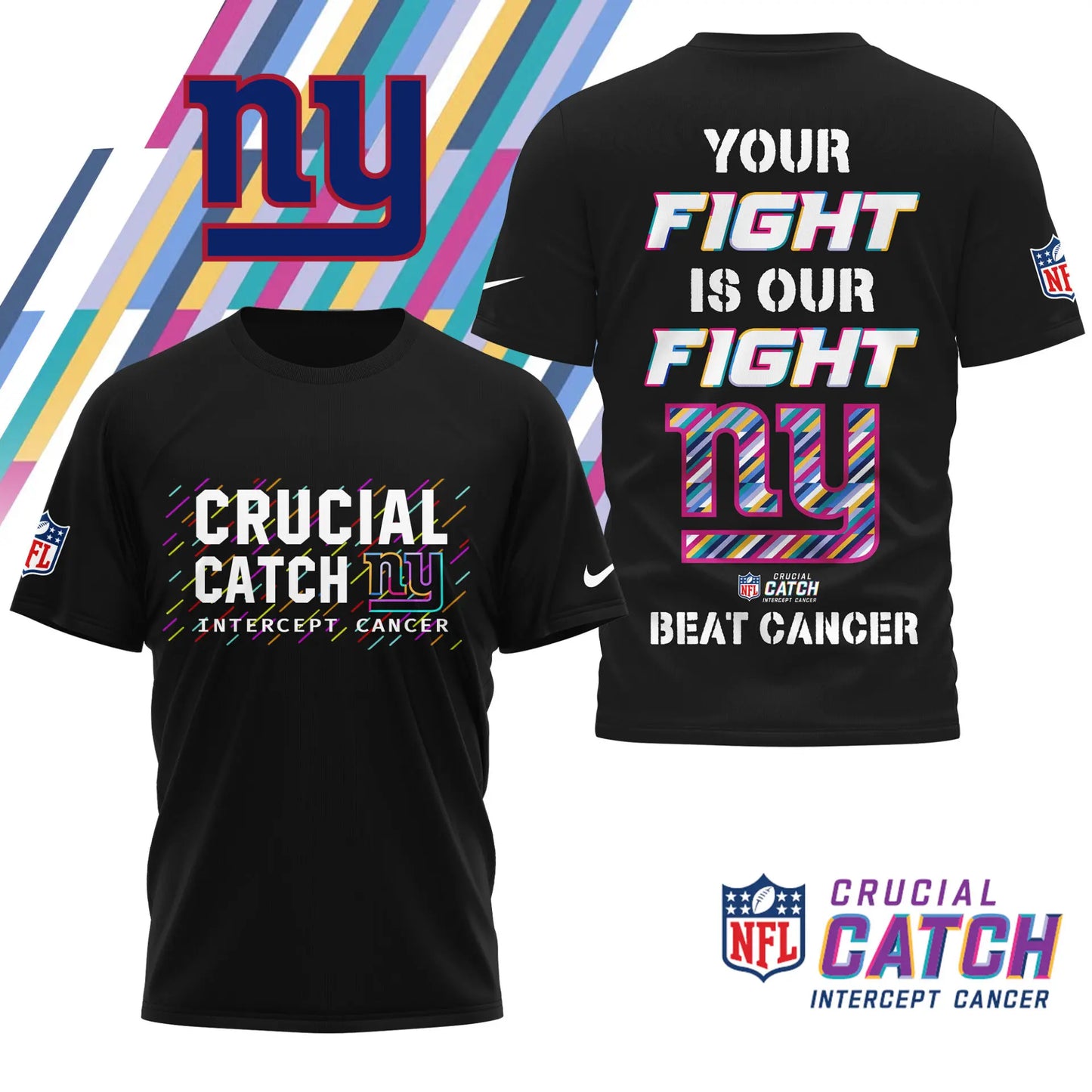 New York Giants | Premium NFL Crucial Catch 3D Shirt HI – HuddleStyle.com - Image 2