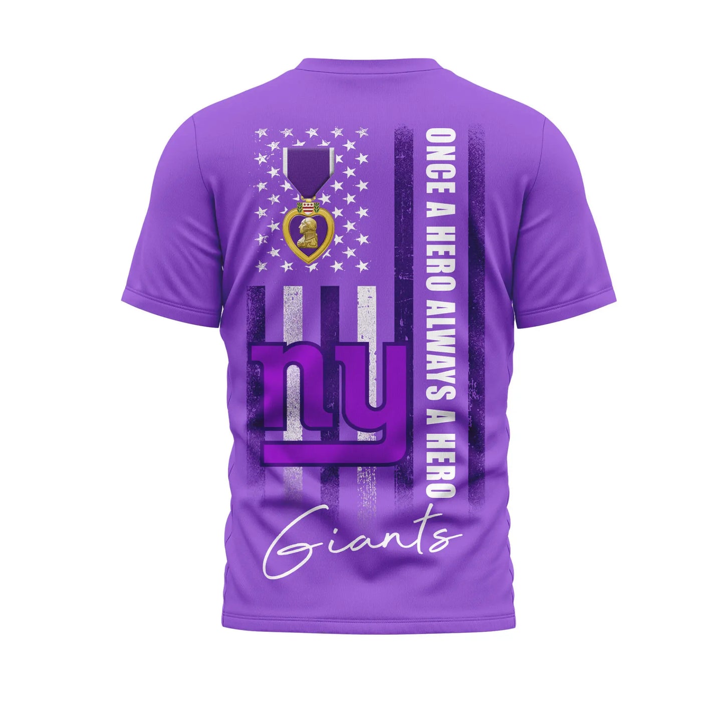 New York Giants | Premium NFL Premium National Purple Heart Day 3D Shirt HI – HuddleStyle.com - Image 2