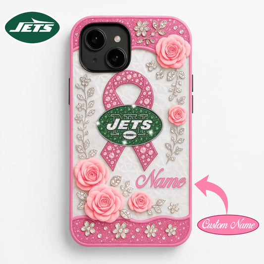 New York Jets | Premium NFL Breast Cancer Phonecase HI – HuddleStyle.com - Main
