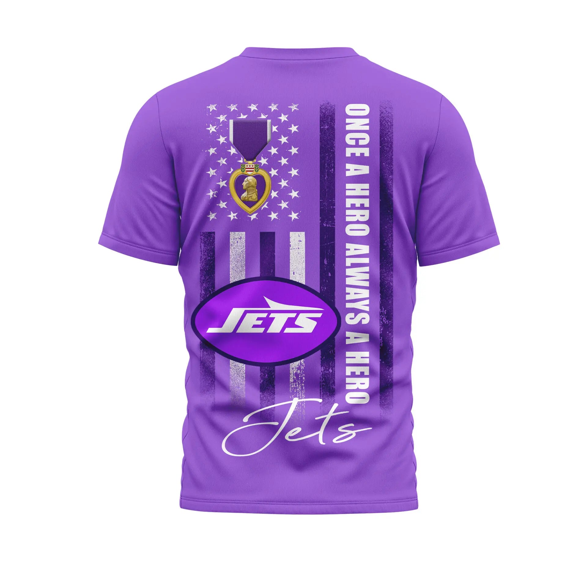 New York Jets | Premium NFL Premium National Purple Heart Day 3D Shirt HI – HuddleStyle.com - Image 3