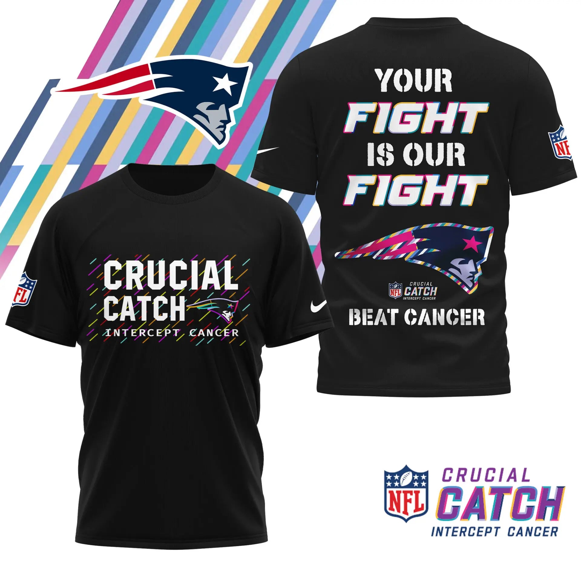 New England Patriots | Premium NFL Crucial Catch 3D Shirt HI – HuddleStyle.com - Image 3