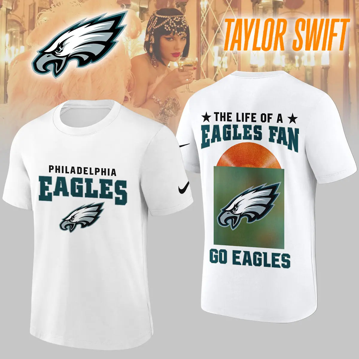 Philadelphia Eagles | Premium NFL x Taylor Swift 3D Shirt HI – HuddleStyle.com - Image 2