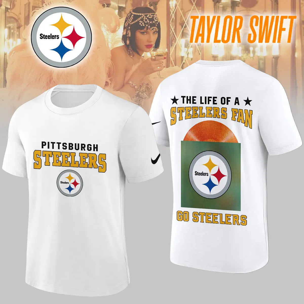 Pittsburgh Steelers | Premium NFL x Taylor Swift 3D Shirt HI – HuddleStyle.com - Image 5