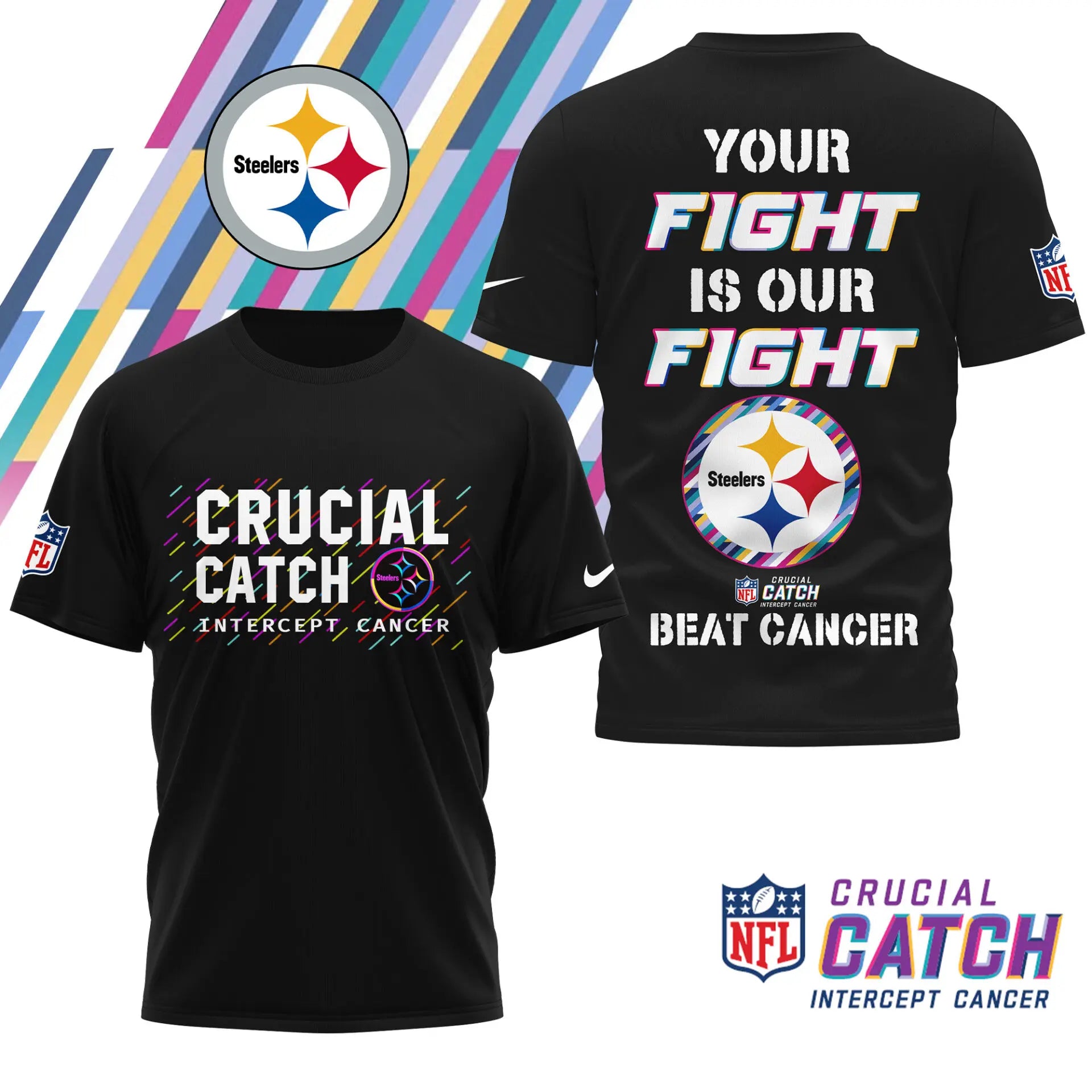 Pittsburgh Steelers | Premium NFL Crucial Catch 3D Shirt HI – HuddleStyle.com - Main