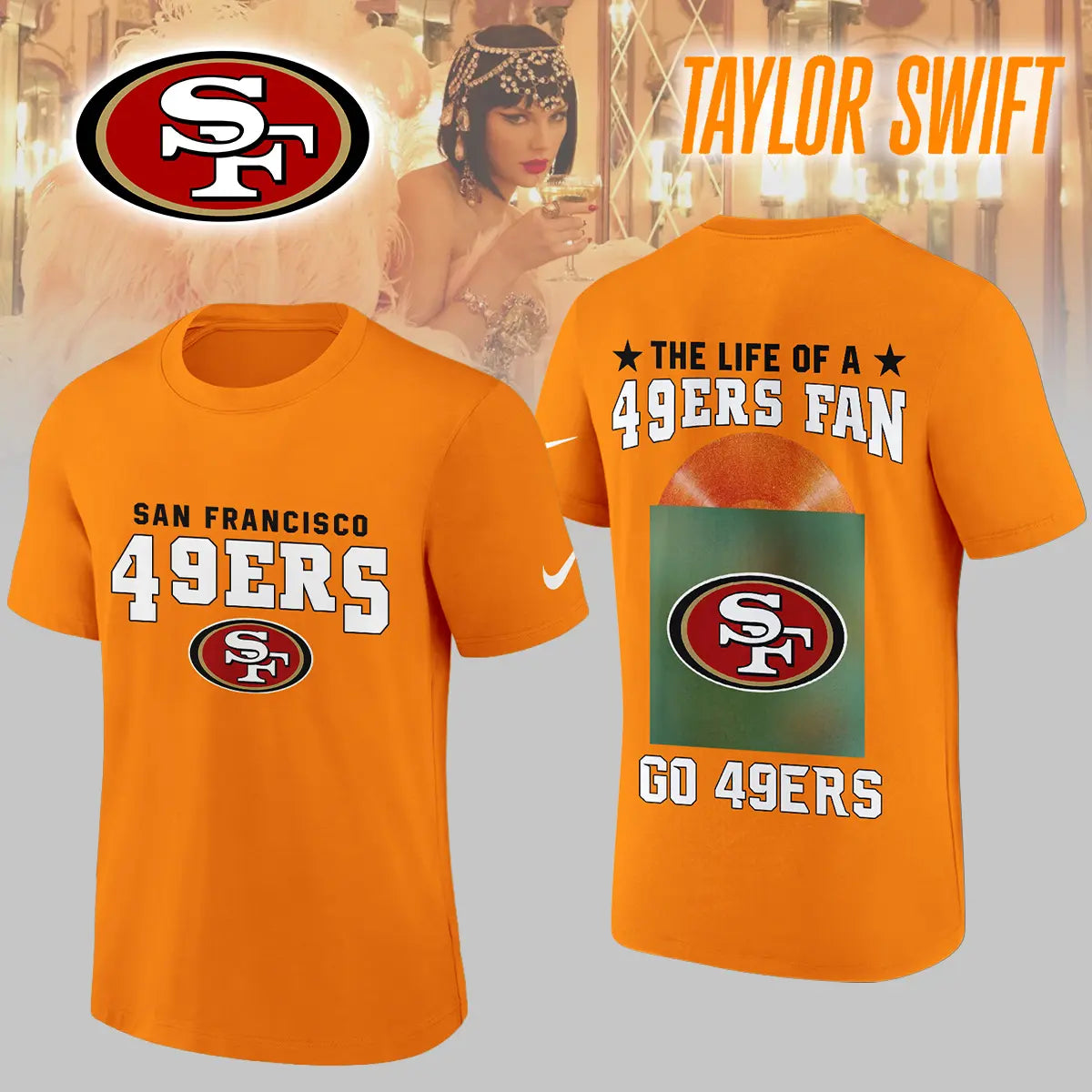 San Francisco 49ers | Premium NFL x Taylor Swift 3D Shirt HI – HuddleStyle.com - Image 6