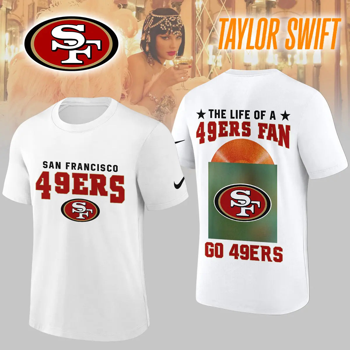 San Francisco 49ers | Premium NFL x Taylor Swift 3D Shirt HI – HuddleStyle.com - Image 2