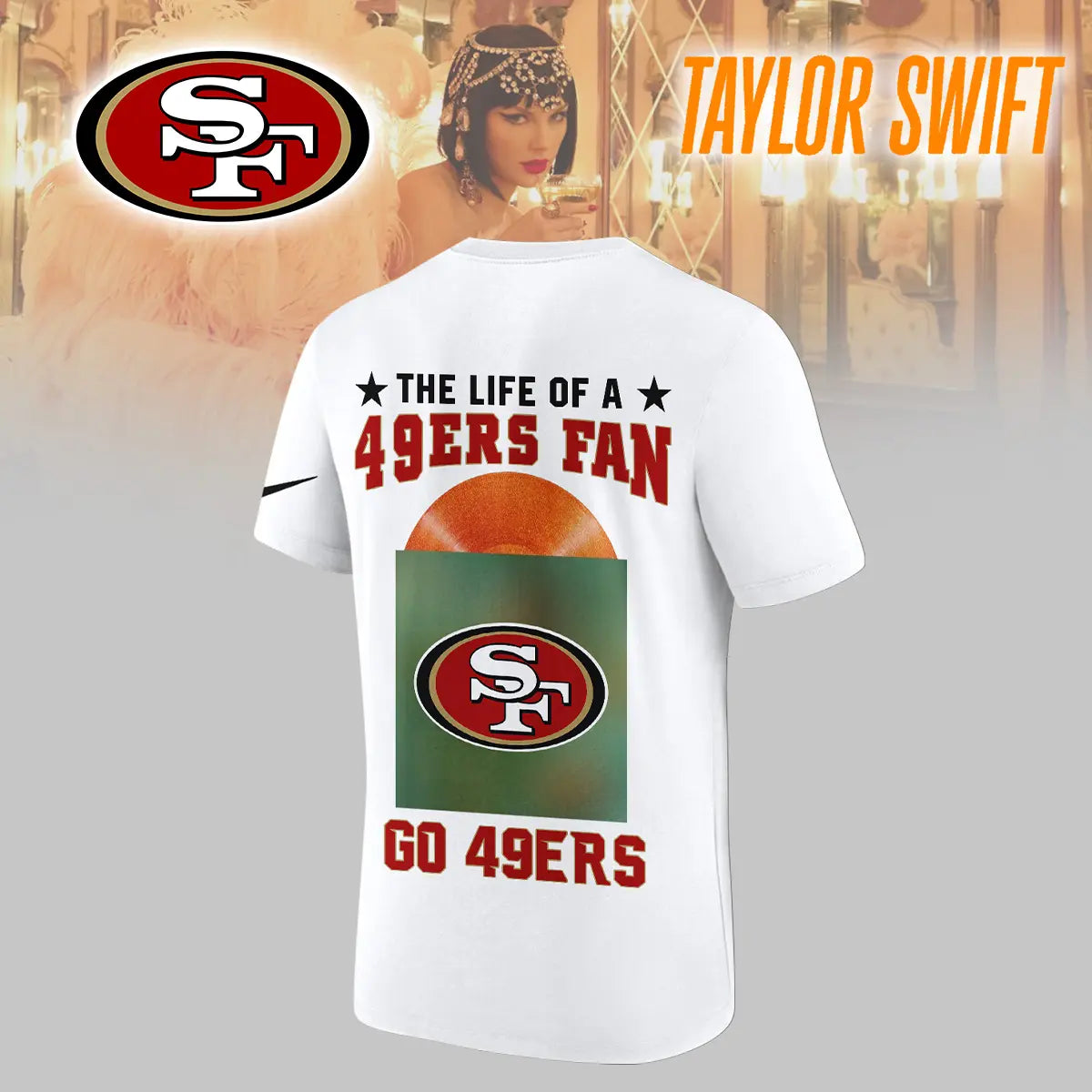 San Francisco 49ers | Premium NFL x Taylor Swift 3D Shirt HI – HuddleStyle.com - Image 3