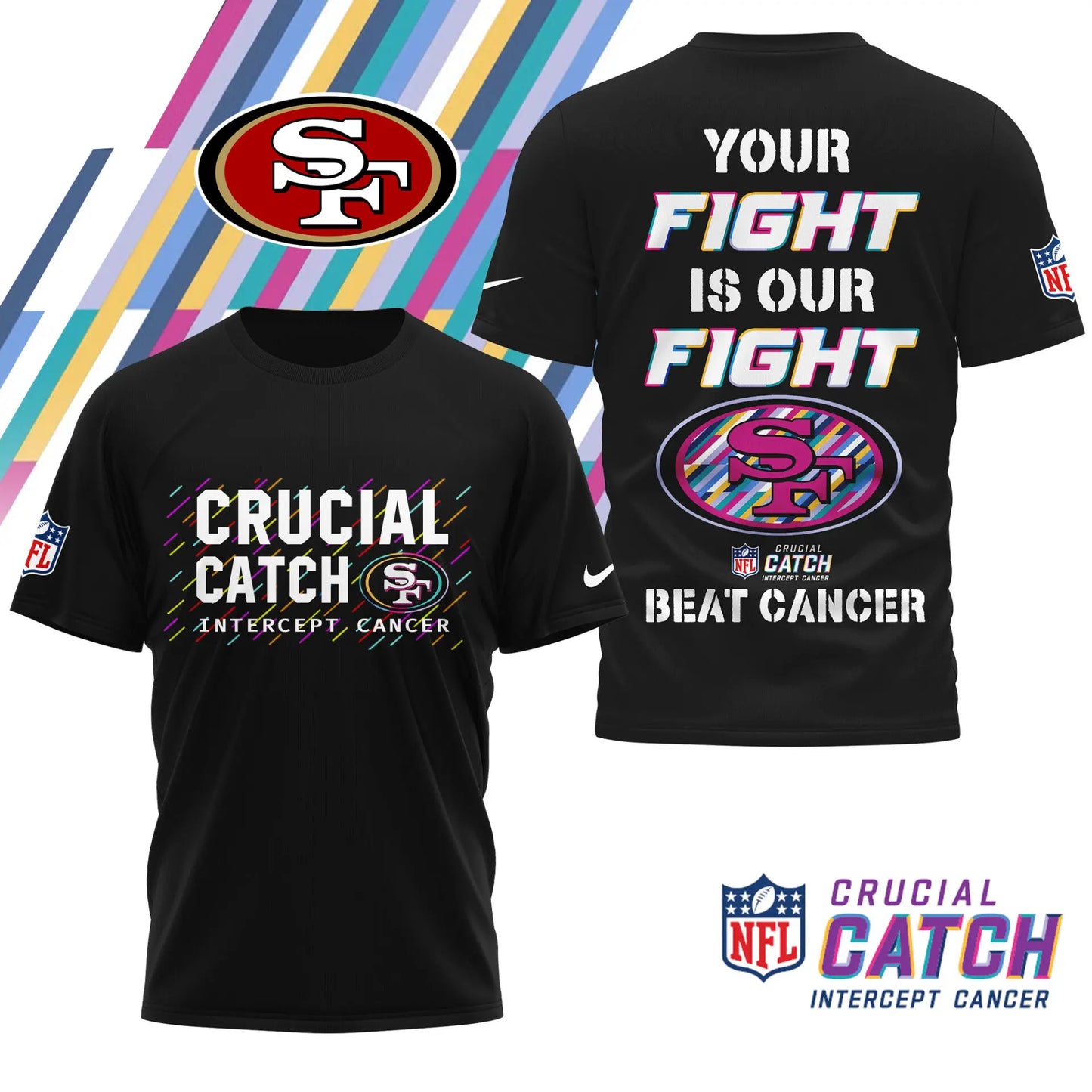 San Francisco 49ers | Premium NFL Crucial Catch 3D Shirt HI – HuddleStyle.com - Image 2