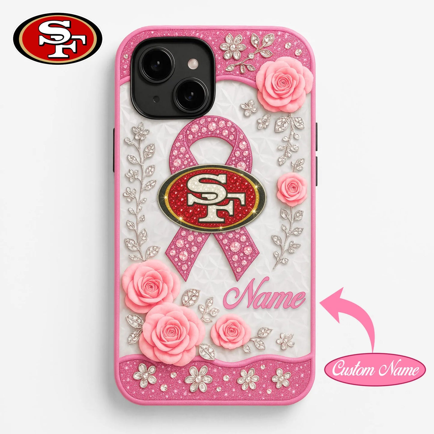 San Franciso 49ers  | Premium NFL Breast Cancer Phonecase HI – HuddleStyle.com - Main