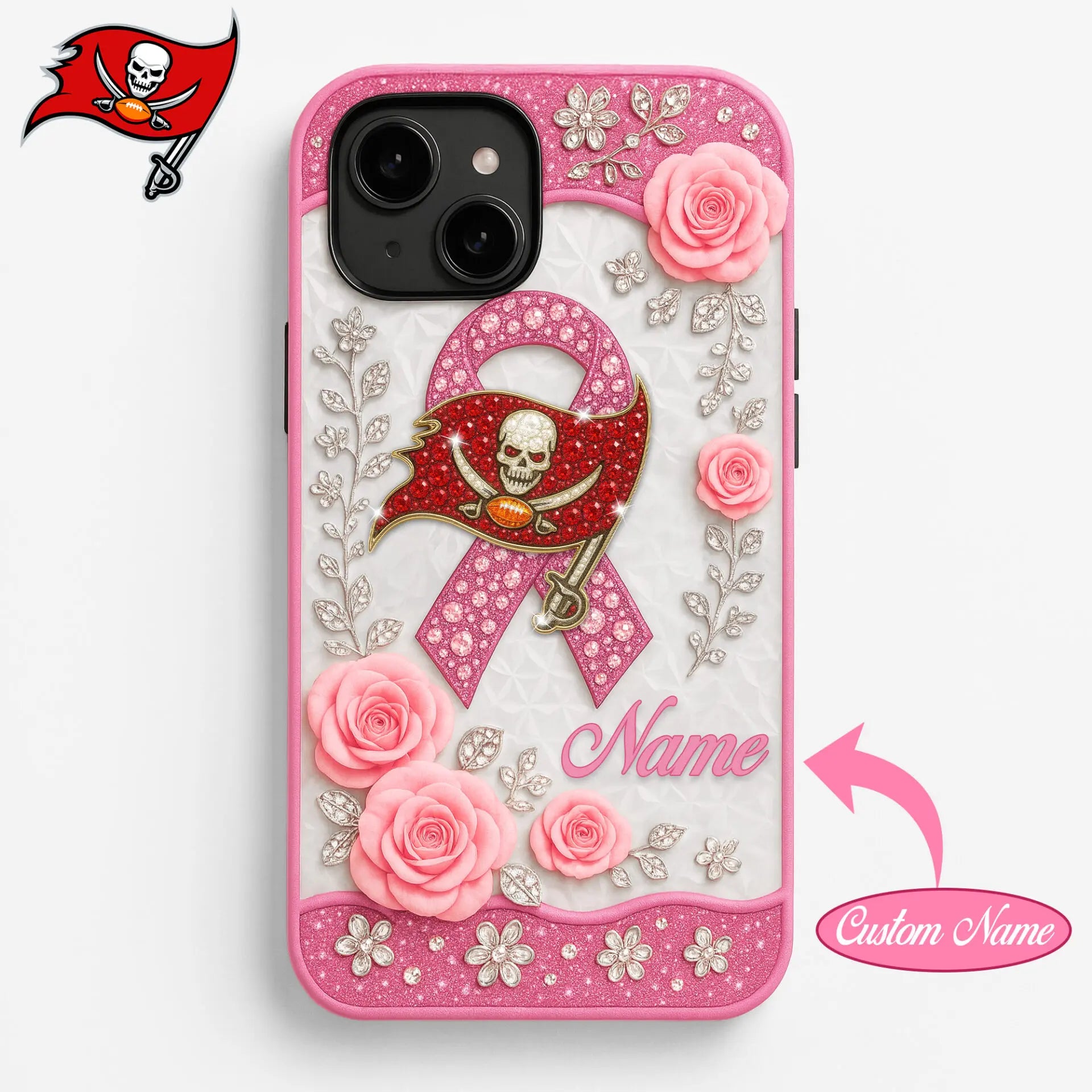 Tampa Bay Buccaneers | Premium NFL Breast Cancer Phonecase HI – HuddleStyle.com - Main