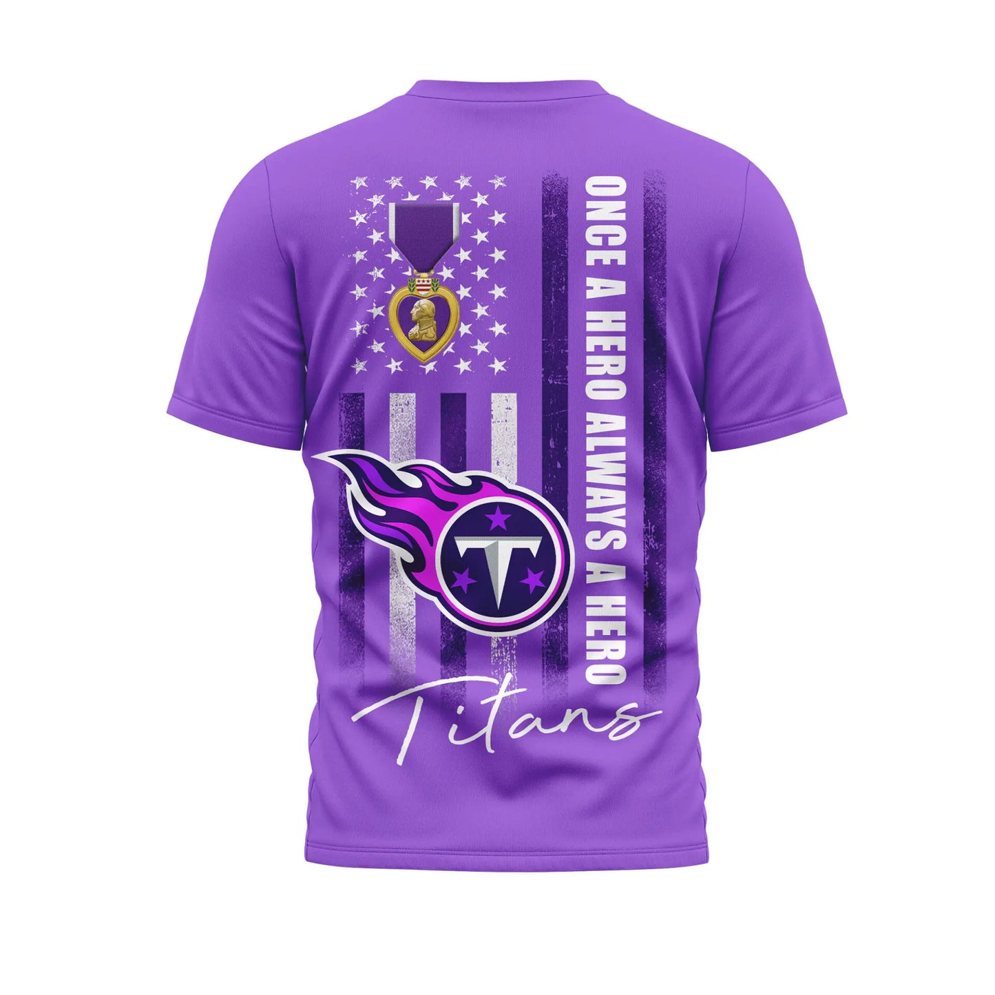 Tennessee Titans | Premium NFL Premium National Purple Heart Day 3D Shirt HI – HuddleStyle.com - Main