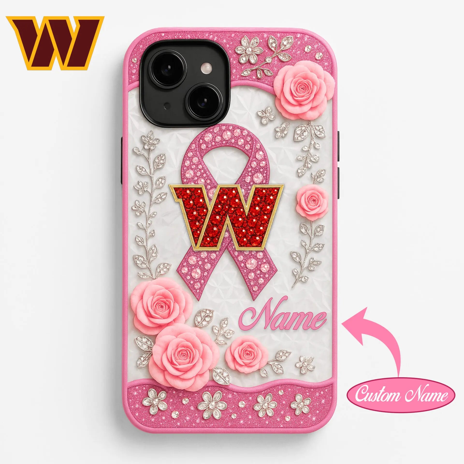 Washington Commander | Premium NFL Breast Cancer Phonecase HI – HuddleStyle.com - Main