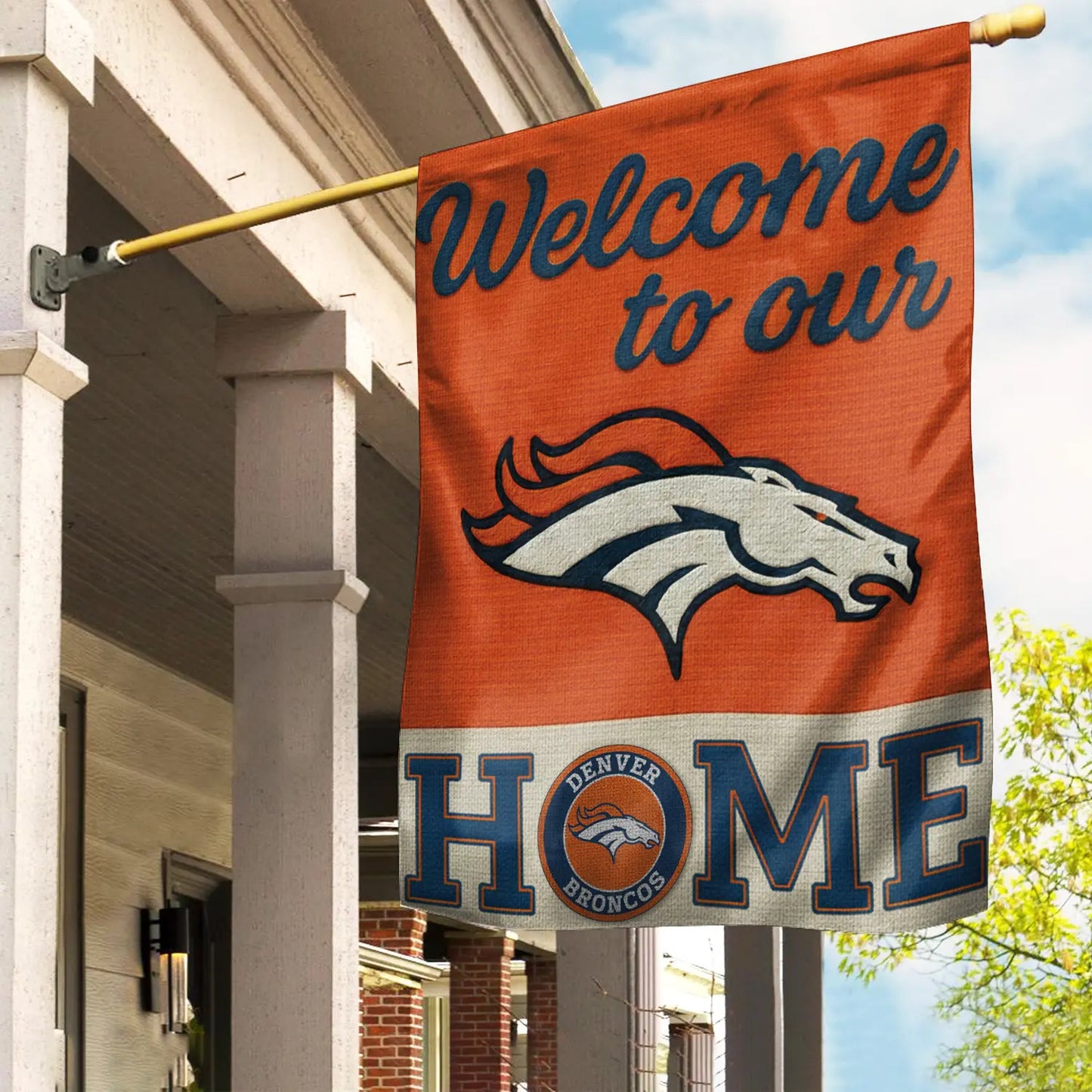 Denver Broncos | Premium NFL Welcome Home Flag HI – HuddleStyle.com - Image 2