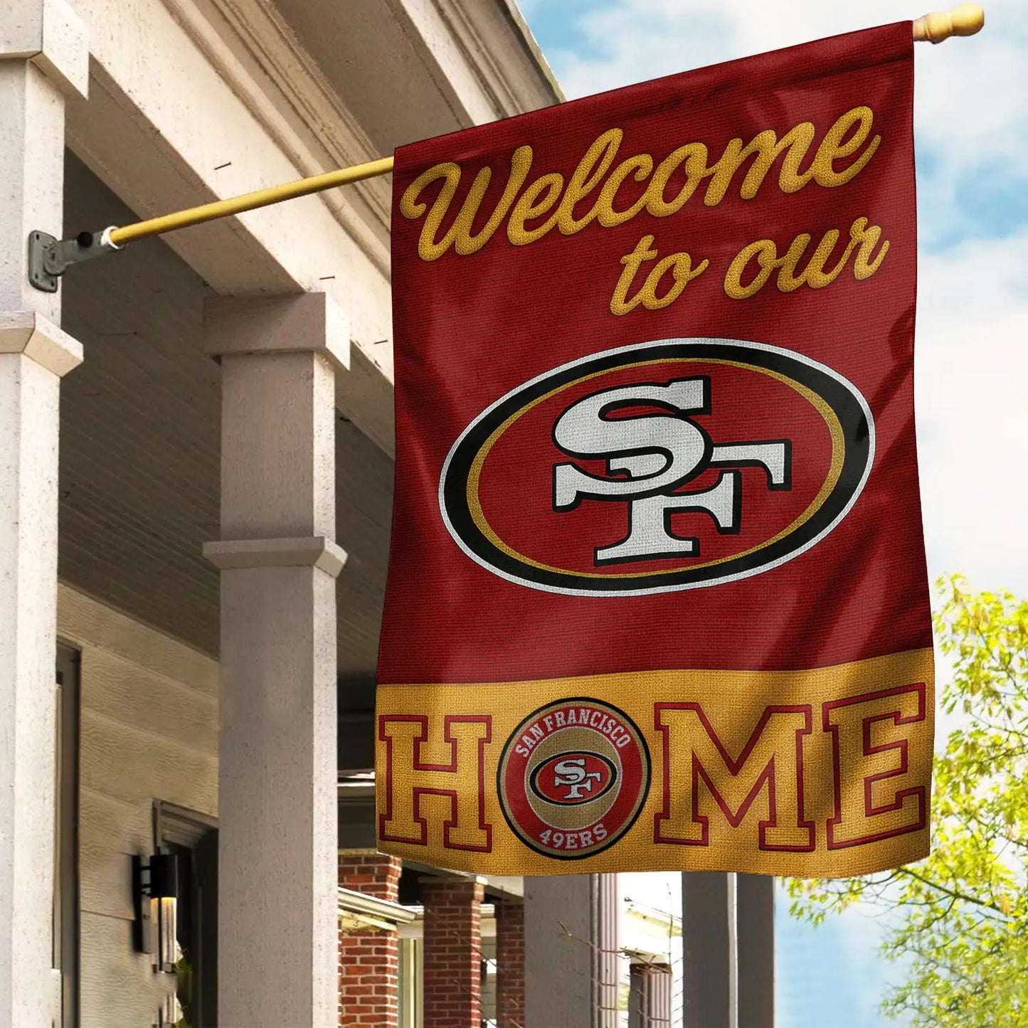 San Francisco 49ers | Premium NFL Welcome Home Flag HI – HuddleStyle.com - Image 2