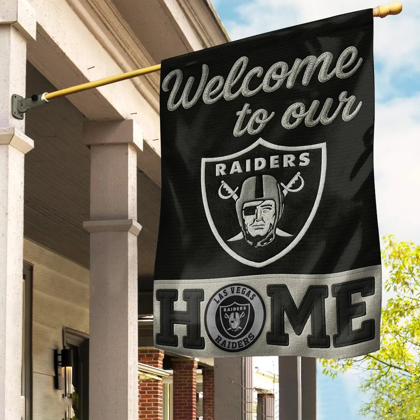 Las Vegas Raiders | Premium NFL Welcome Home Flag HI – HuddleStyle.com - Image 2