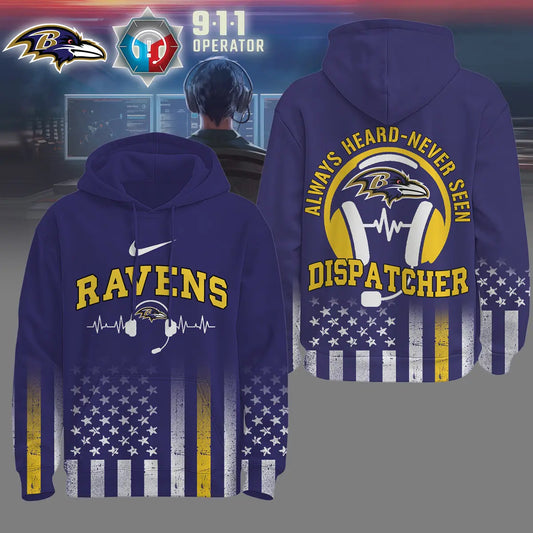 Baltimore Ravens | Premium NFL Dispatcher Fan Hoodie – HuddleStyle.com - Main