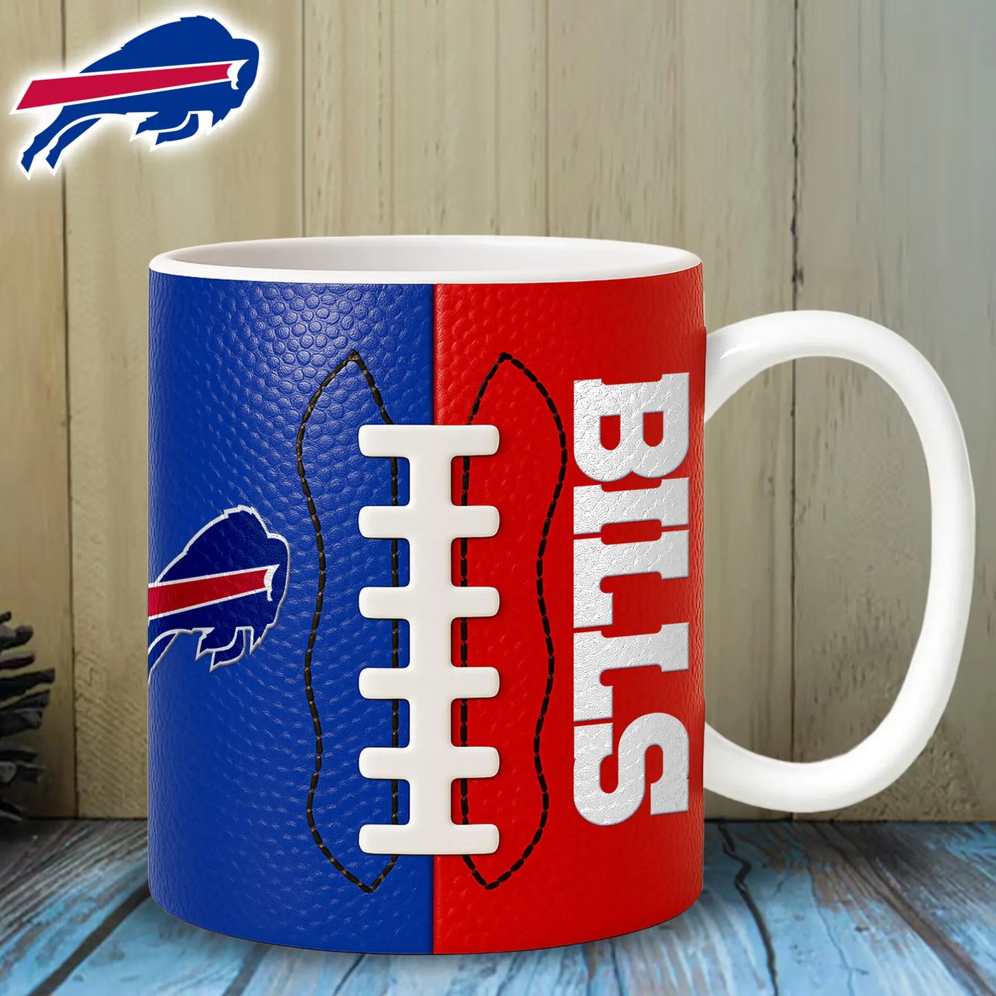 Buffalo Bills | Premium NFL Split Color Ceramic Mug HI – HuddleStyle.com - Image 2