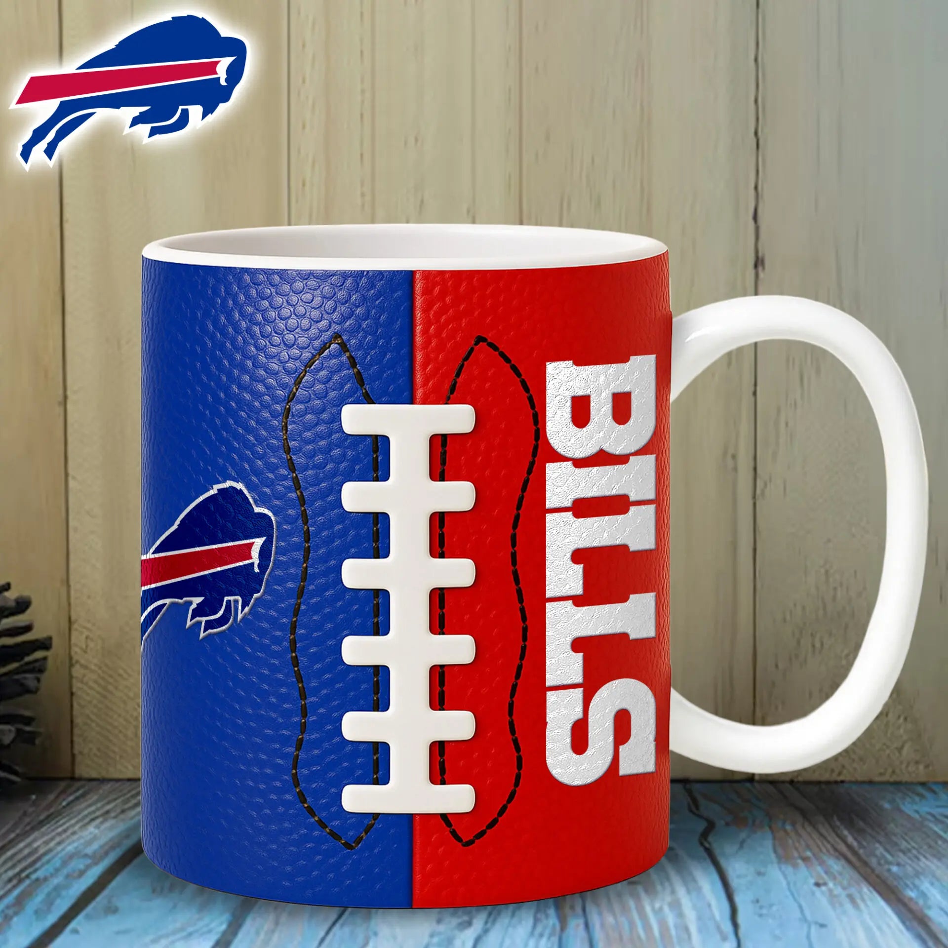 Buffalo Bills | Premium NFL Split Color Ceramic Mug HI – HuddleStyle.com - Image 2